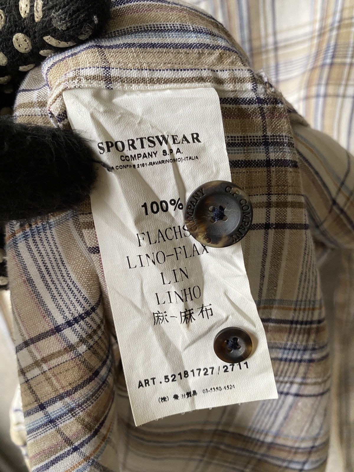 Vintage C.P Company Tartan Design Zipper Button Up Shirt