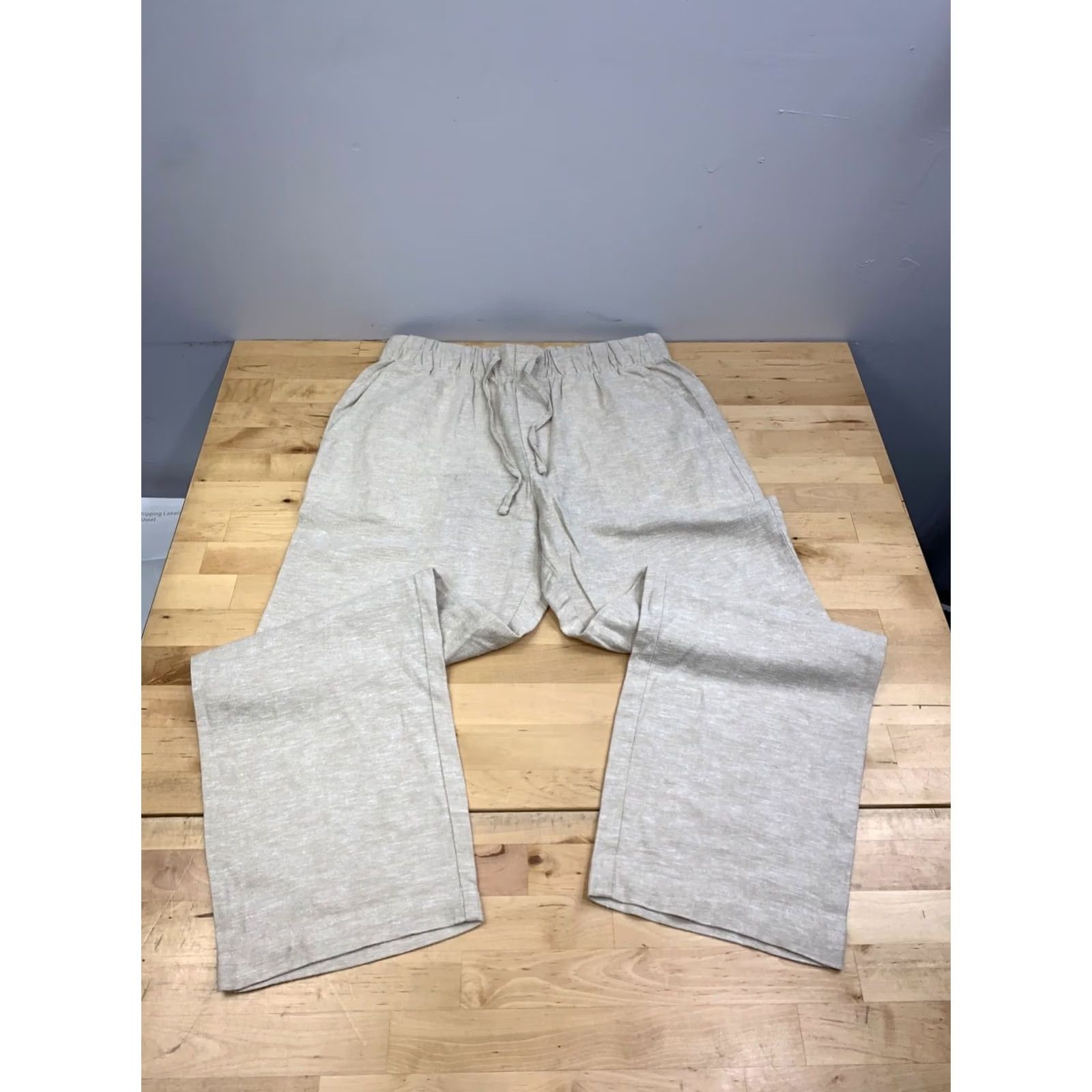 Gap GAP Easy Pants Women S Linen Beige Drawstring Casual Beach Ankle Pockets Relaxed Regular Size Type Pants Size 28" / US 6 / IT 42 - 5 Thumbnail