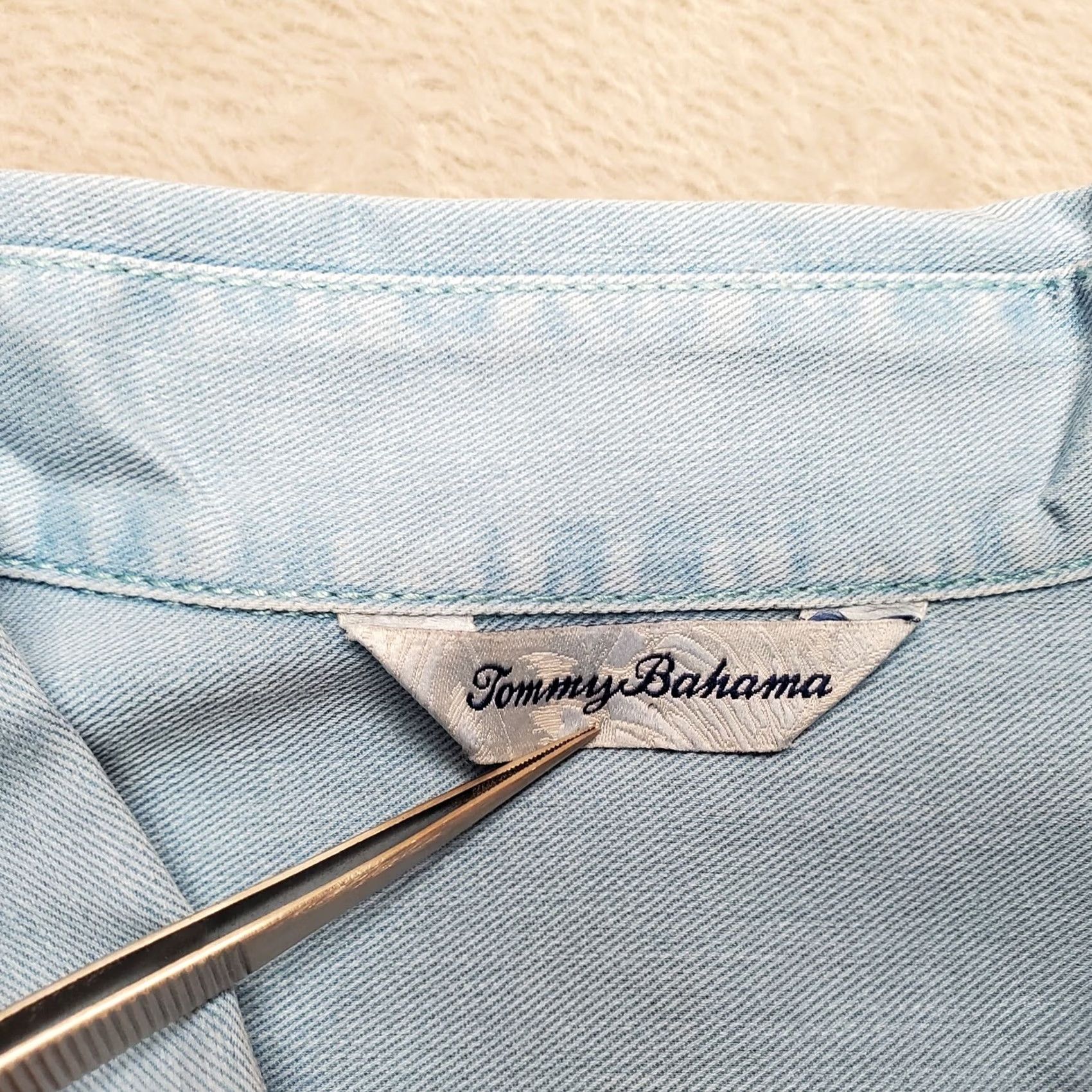 Tommy Bahama Tommy Bahama Shirt Mens XL Blue Tencel Cotton Short Sleeve Button-Up Size US XL / EU 56 / 4 - 2 Thumbnail