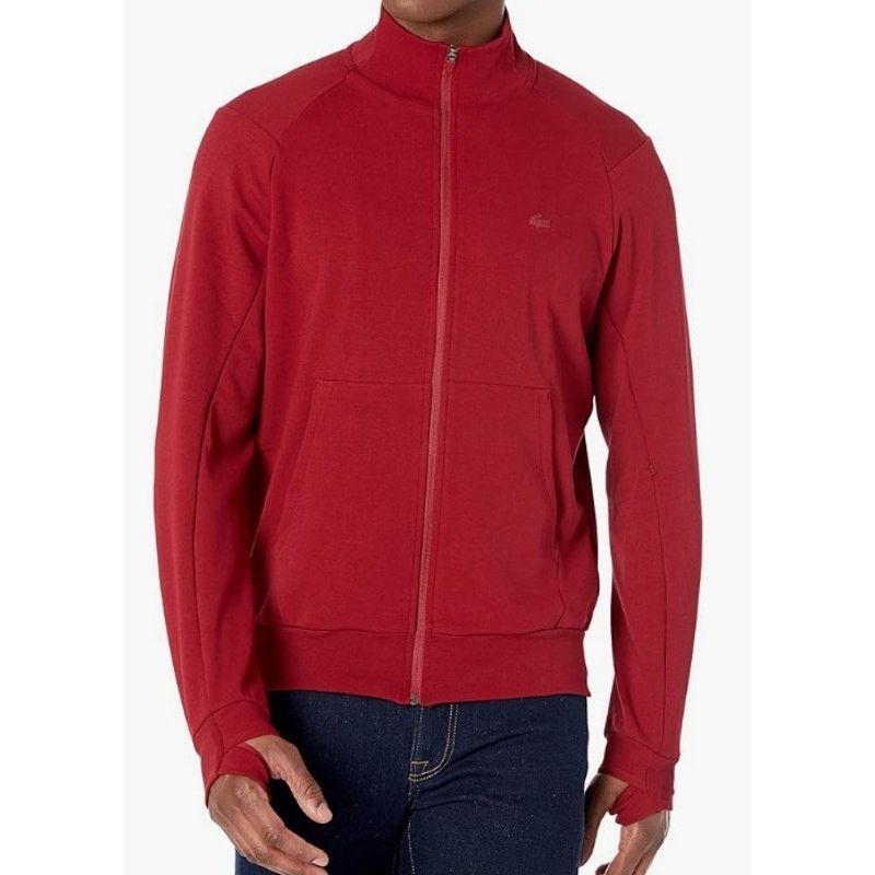 Lacoste Lacoste Men's High Neck Zip-Up Sweatshirt Turkey Red 2XL Size US XXL / EU 58 / 5 - 1 Thumbnail