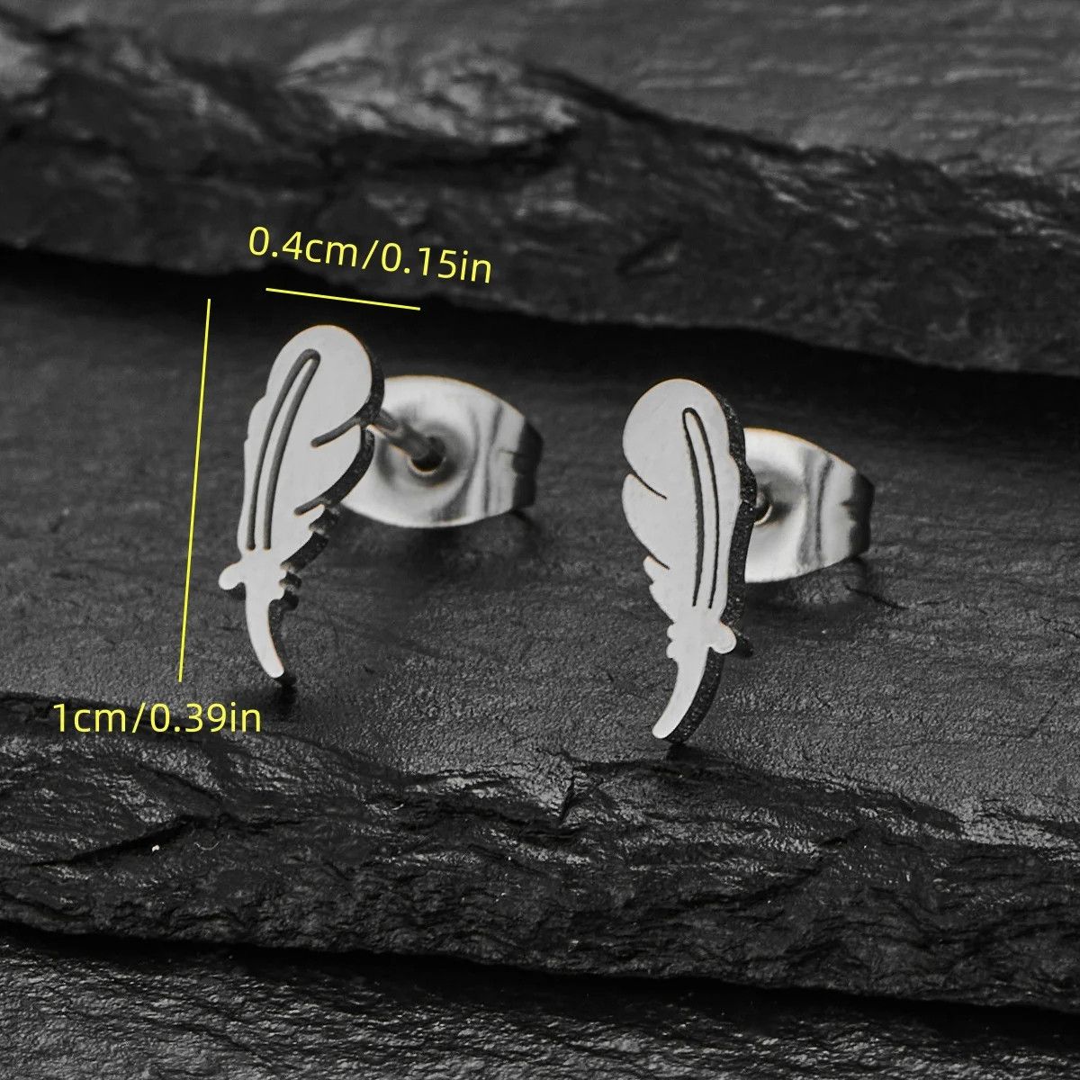 Jewelry Mini Feather Stud Earrings Charm Earring Gift Size ONE SIZE - 2 Thumbnail