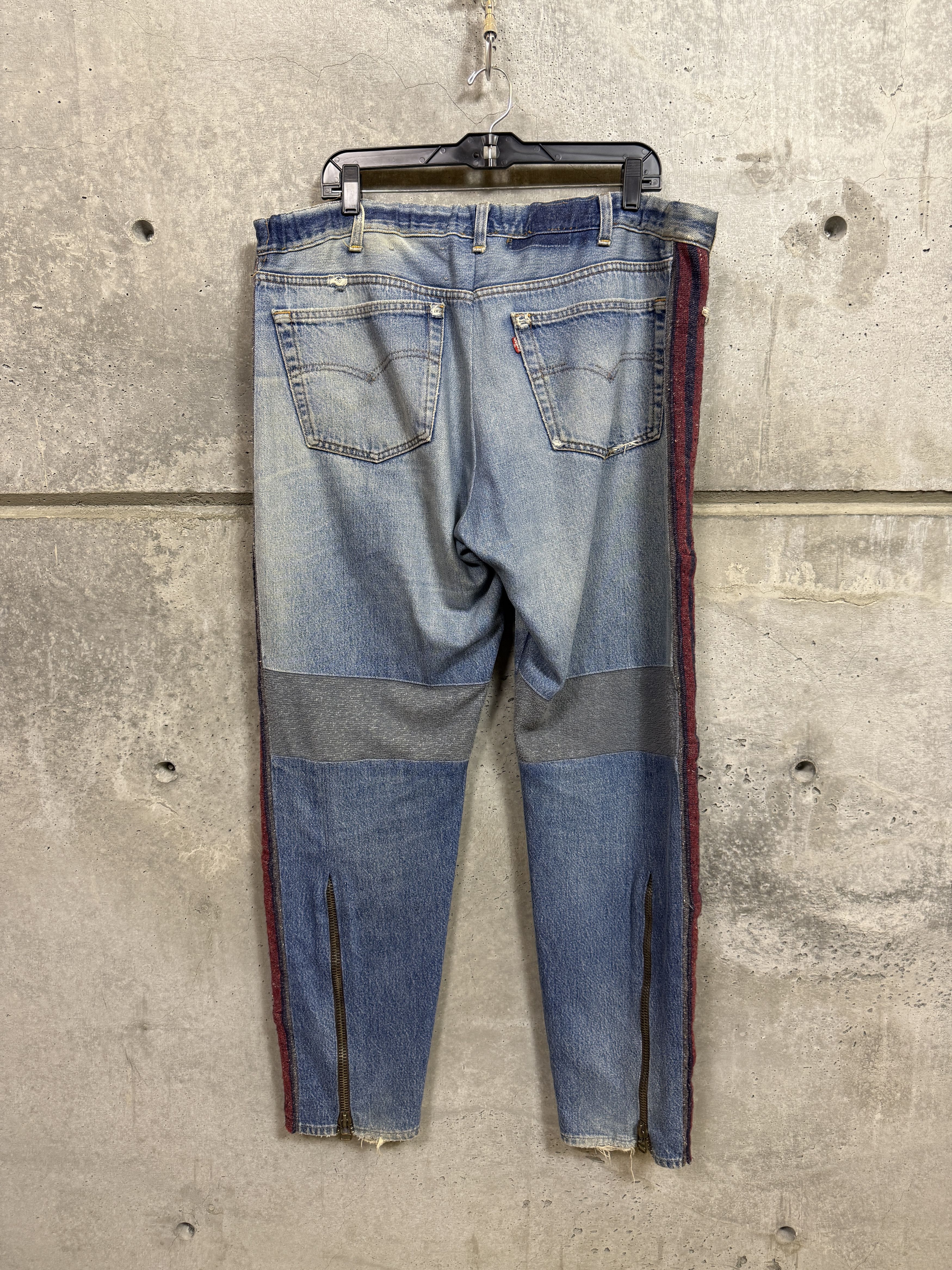 Greg Lauren Greg Lauren Vintage Denim Patchwork Moto GL1 Slim Pant Size US 36 / EU 52 - 2 Thumbnail