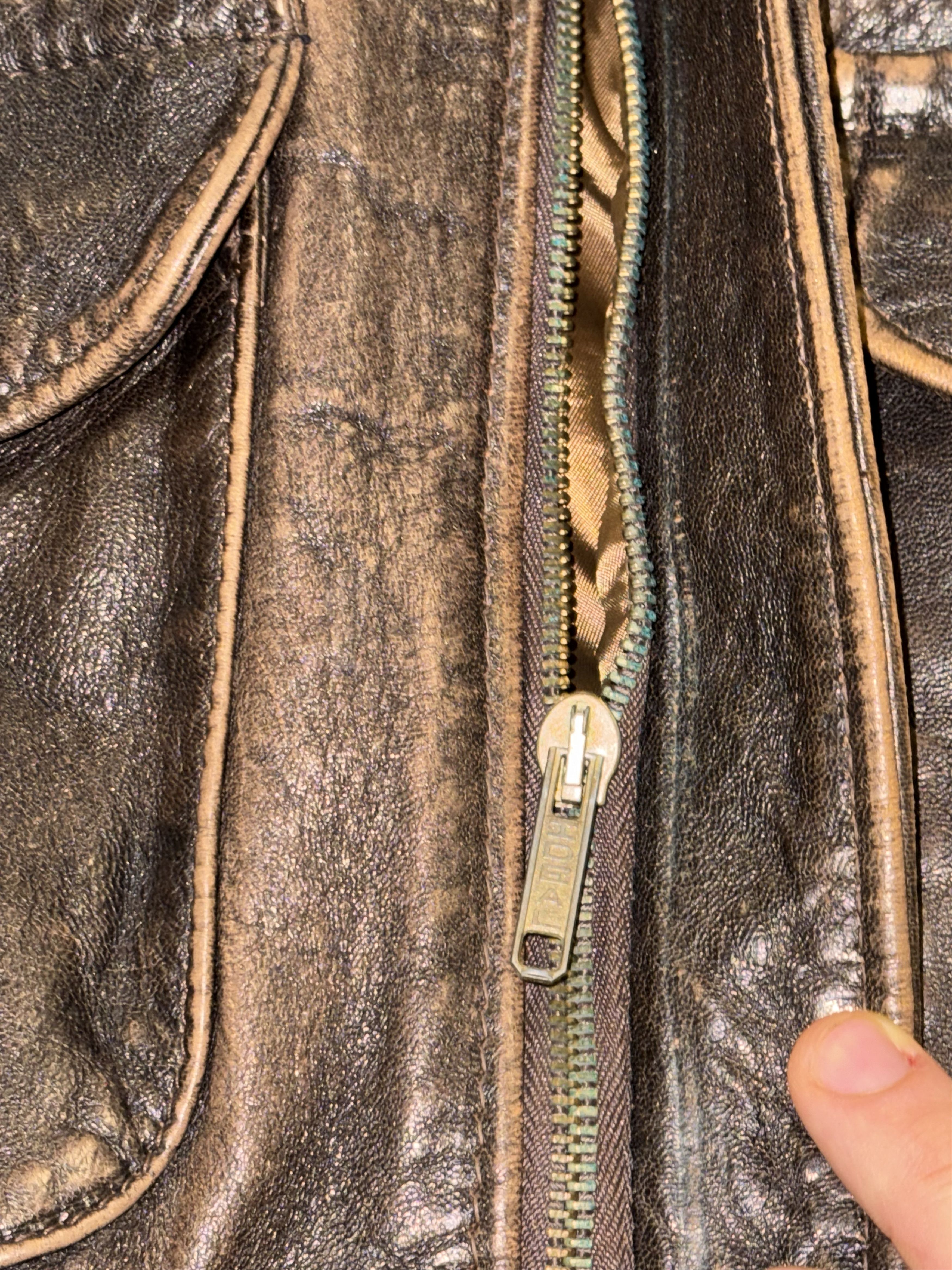 Schott Schott Goatskin aviator Type A-2 mod. 230F, size 46USA Size US L / EU 52-54 / 3 - 11 Thumbnail