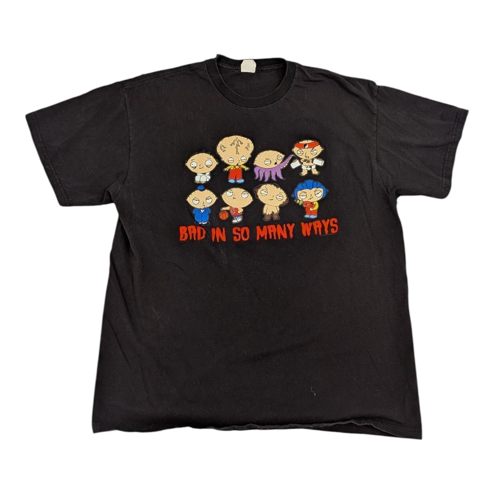 Delta Y2K Family Guy T-Shirt Bad in So Many Ways Stewie Black Fade Size US L / EU 52-54 / 3 - 1 Thumbnail
