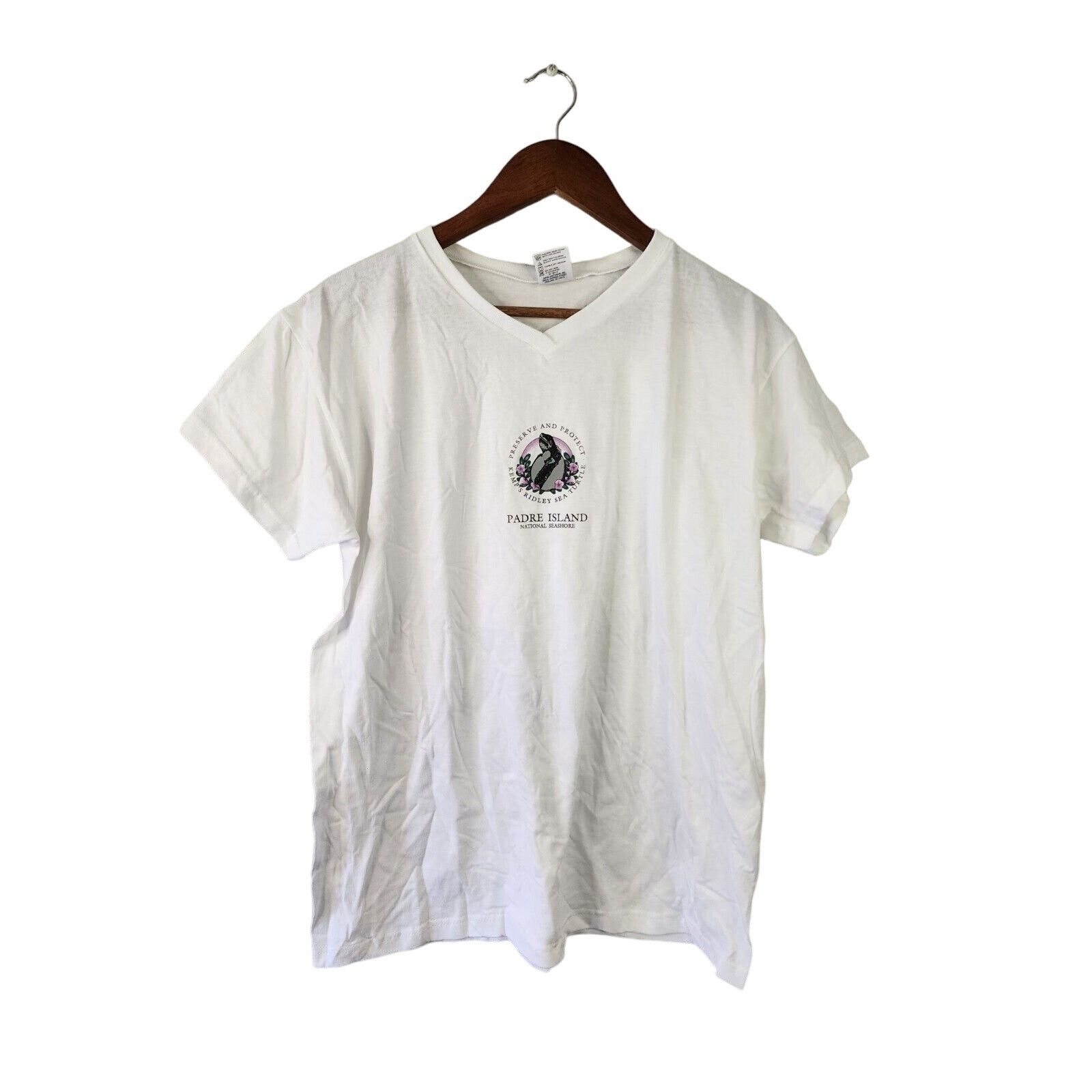 Anvil Vintage Womens Padre Island Shirt Turtle Tee 90s Large VTG L Size L / US 10 / IT 46 - 1 Thumbnail