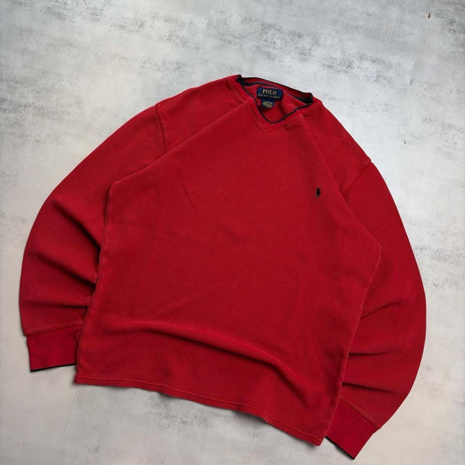 Polo Ralph Lauren Y2K Polo Ralph Lauren Long Sleeve Distressed Thermal Shirt Size US XL / EU 56 / 4 - 2 Thumbnail
