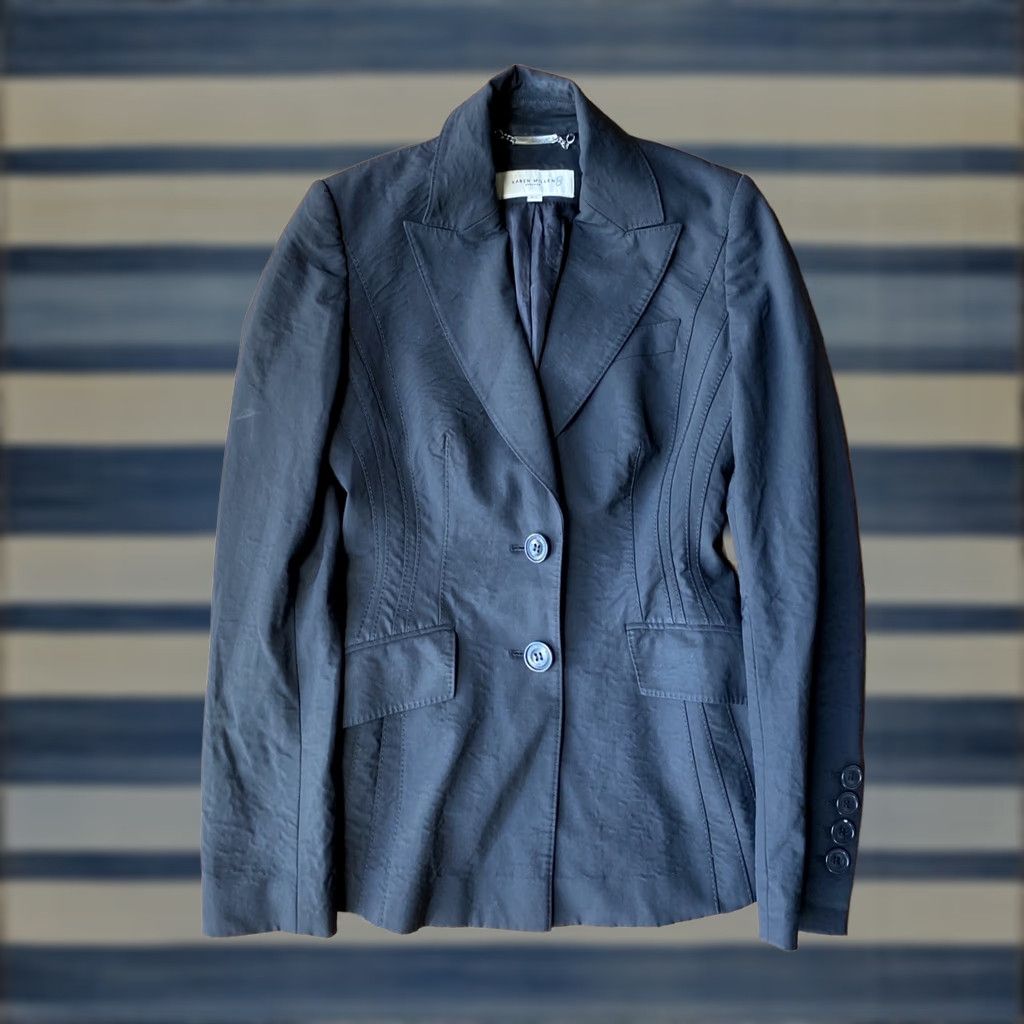 Karen Millen Karen Millen Blazer Jacket Women's 4 Black Two Button Wool Long Sleeve Business Medium Regular Classic Designer Blazer Size S / US 4 / IT 40 - 1 Thumbnail