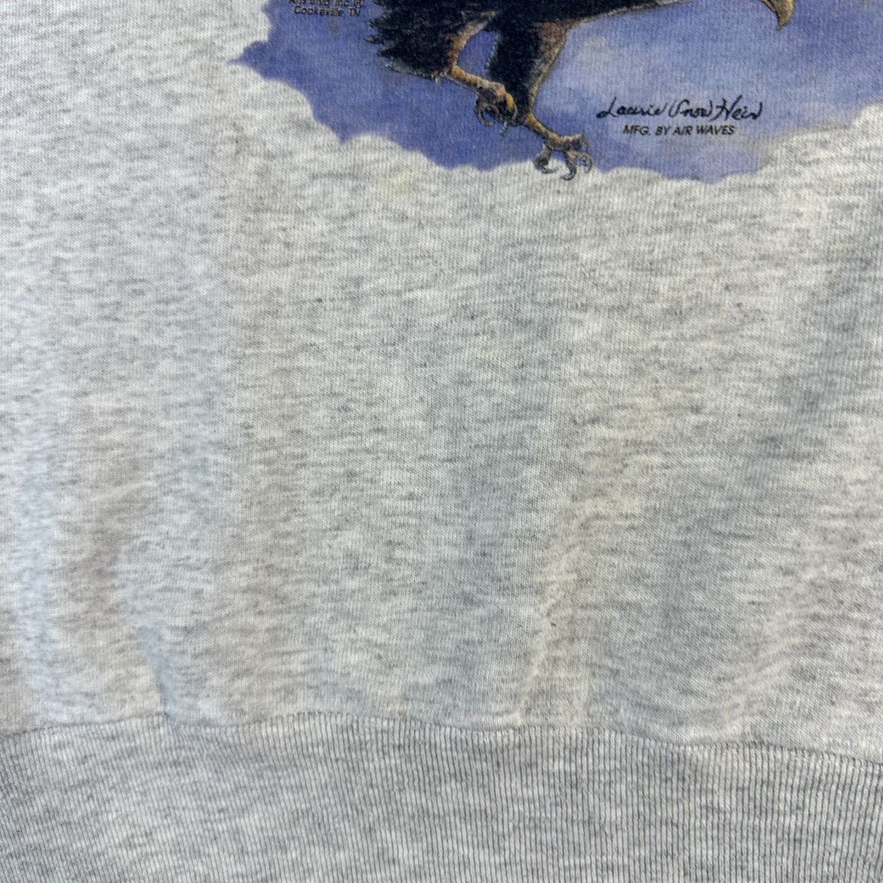 Vintage VINTAGE Platinum Sweats Sweatshirt Mens M Gray Bald Eagle 90s USA Freedom In Flight Graphic Print Size US M / EU 48-50 / 2 - 6 Thumbnail