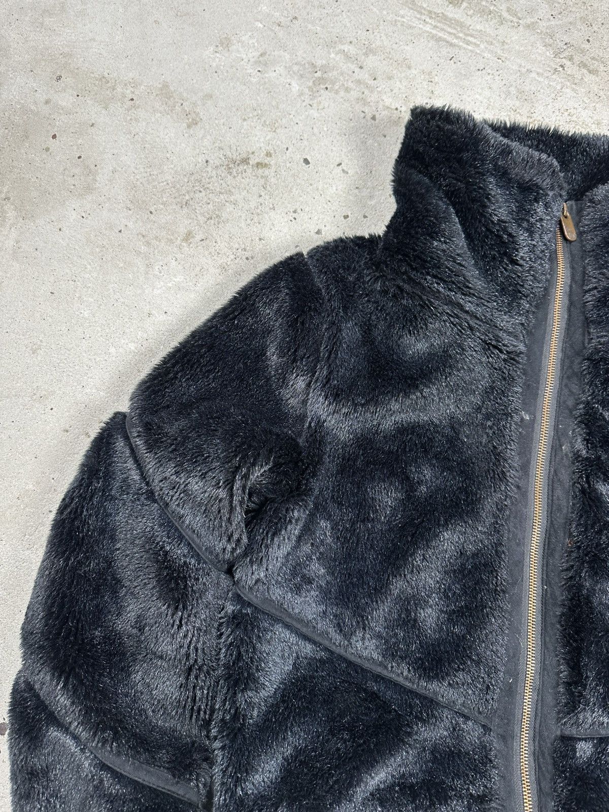 If Six Was Nine Vintage Y2K Faux Fur Japanese Style Black Boxy Bomber Jacket Size US S / EU 44-46 / 1 - 4 Thumbnail