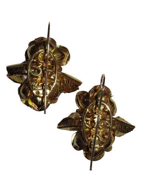 Designer Alberto Juan Yellow Enamel Flower Dangle Earrings Size ONE SIZE - 4 Thumbnail