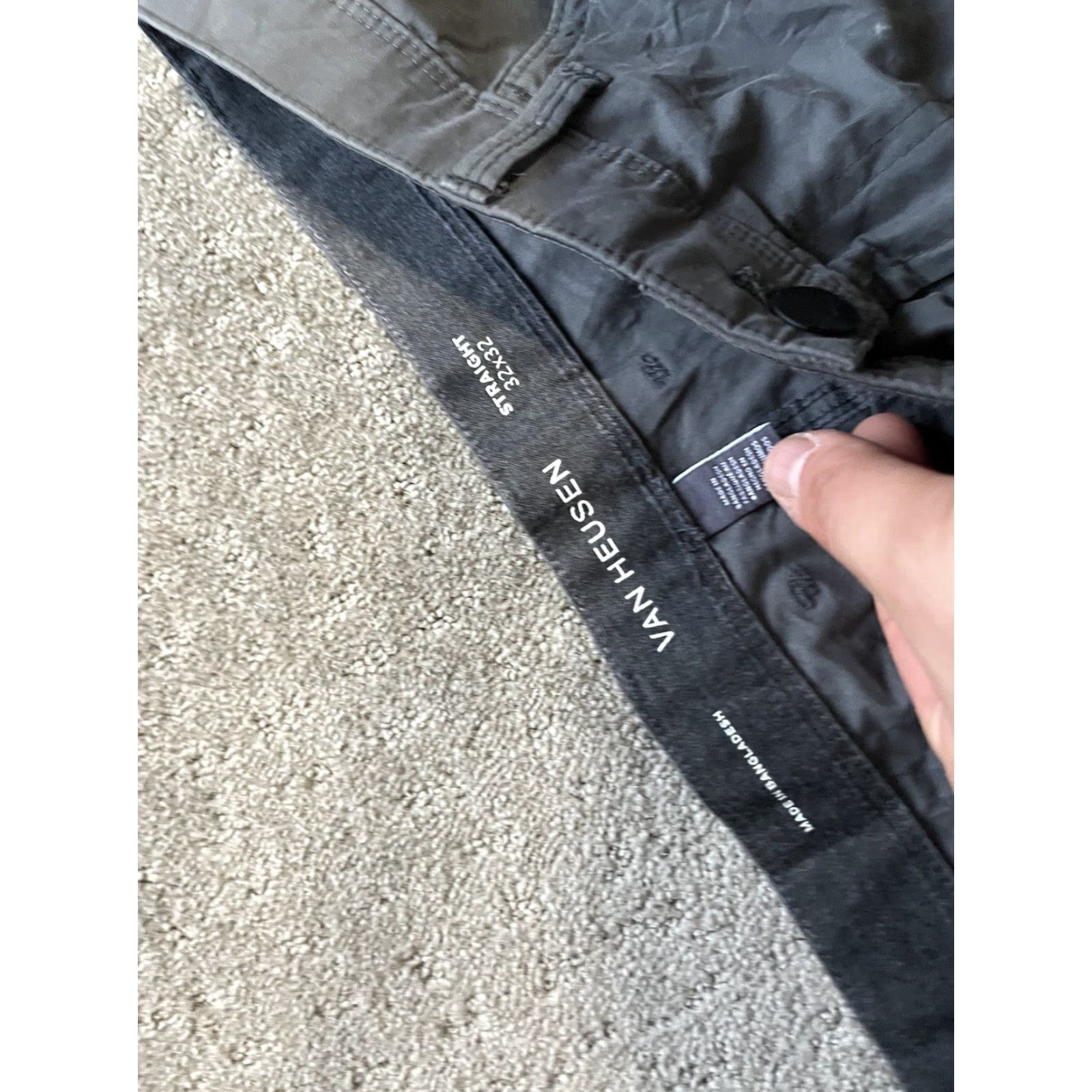 Van Heusen van Heusen Men's Pants Gray Chino Flat Front Straight Leg 32x32 Size US 32 / EU 48 - 5 Thumbnail