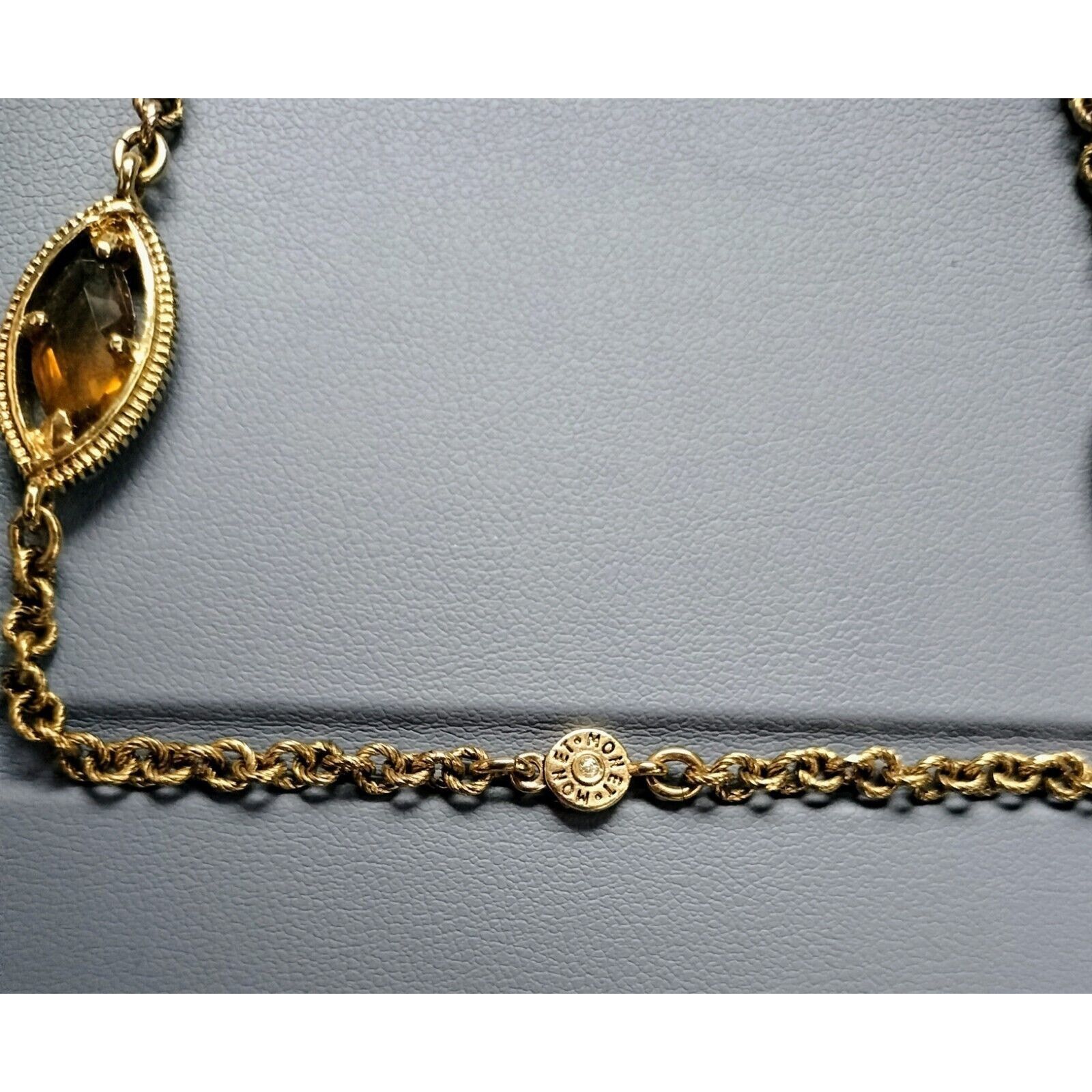 Monet Monet Necklace Vintage Gold Tone Brown Station Y Drop Size ONE SIZE - 9 Thumbnail