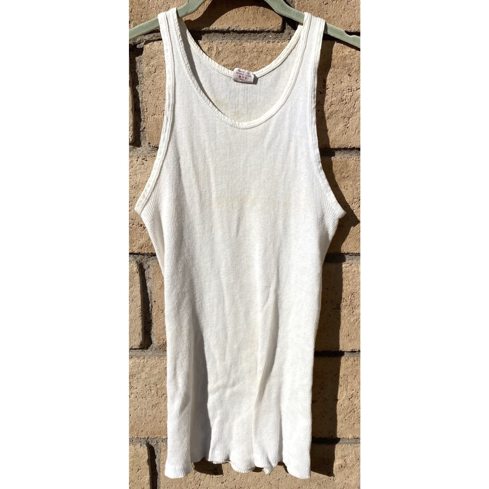 Vintage VINTAGE B.V.D Shirt Mens M 38–40 White Cotton Tank Top Ribbed Size US M / EU 48-50 / 2 - 2 Thumbnail