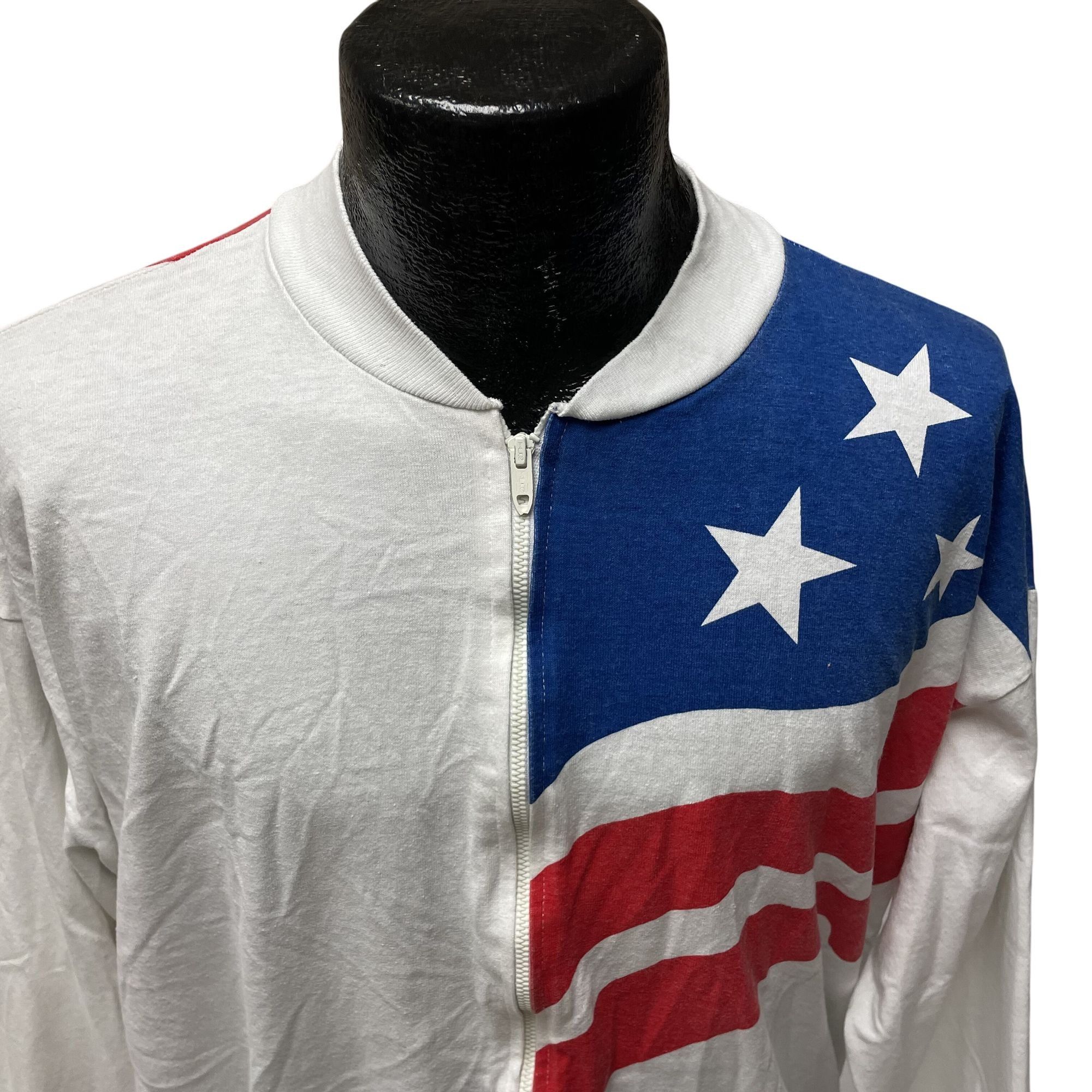 Other Vtg PATRIOTIC Windbreaker AMERICAN FLAG 50/50 USA Jacket Size US XL / EU 56 / 4 - 4 Thumbnail