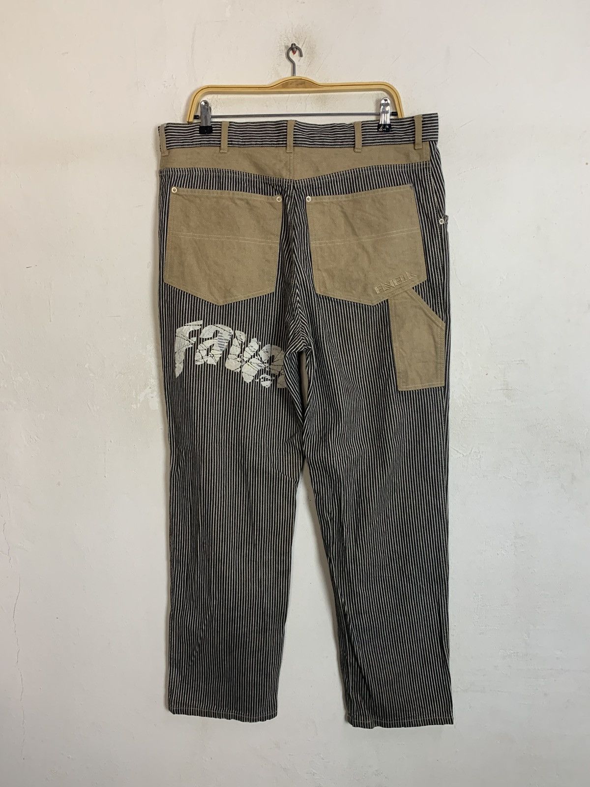 Japanese Brand 90s Favela Hickory Workwear Carpenter Brown Denim Jeans Size US 37 - 4 Thumbnail