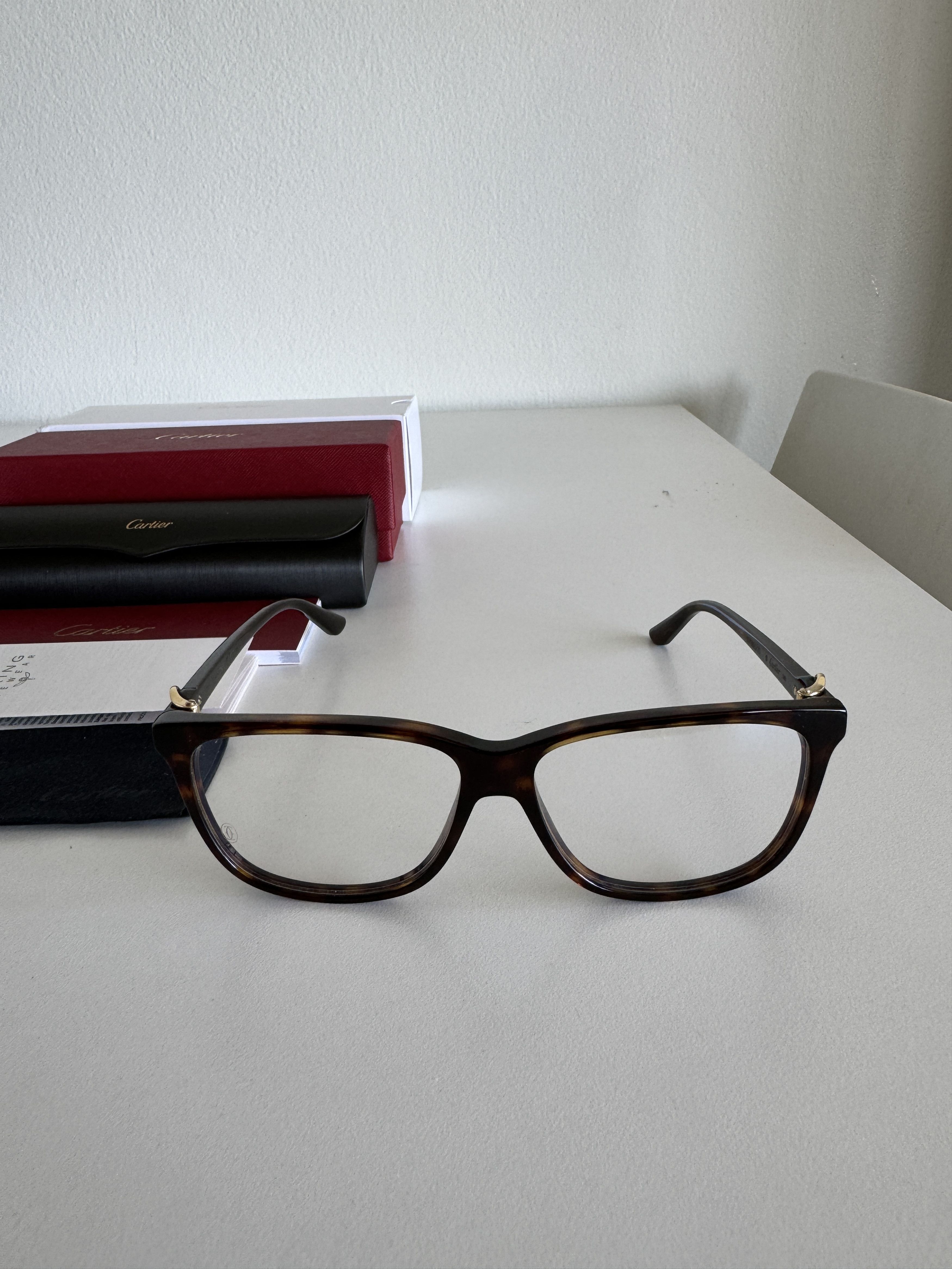 image of Cartier Eyewear Optical Eyeglasses Glasses Ct0351O 002 Havana Brown, Women's
