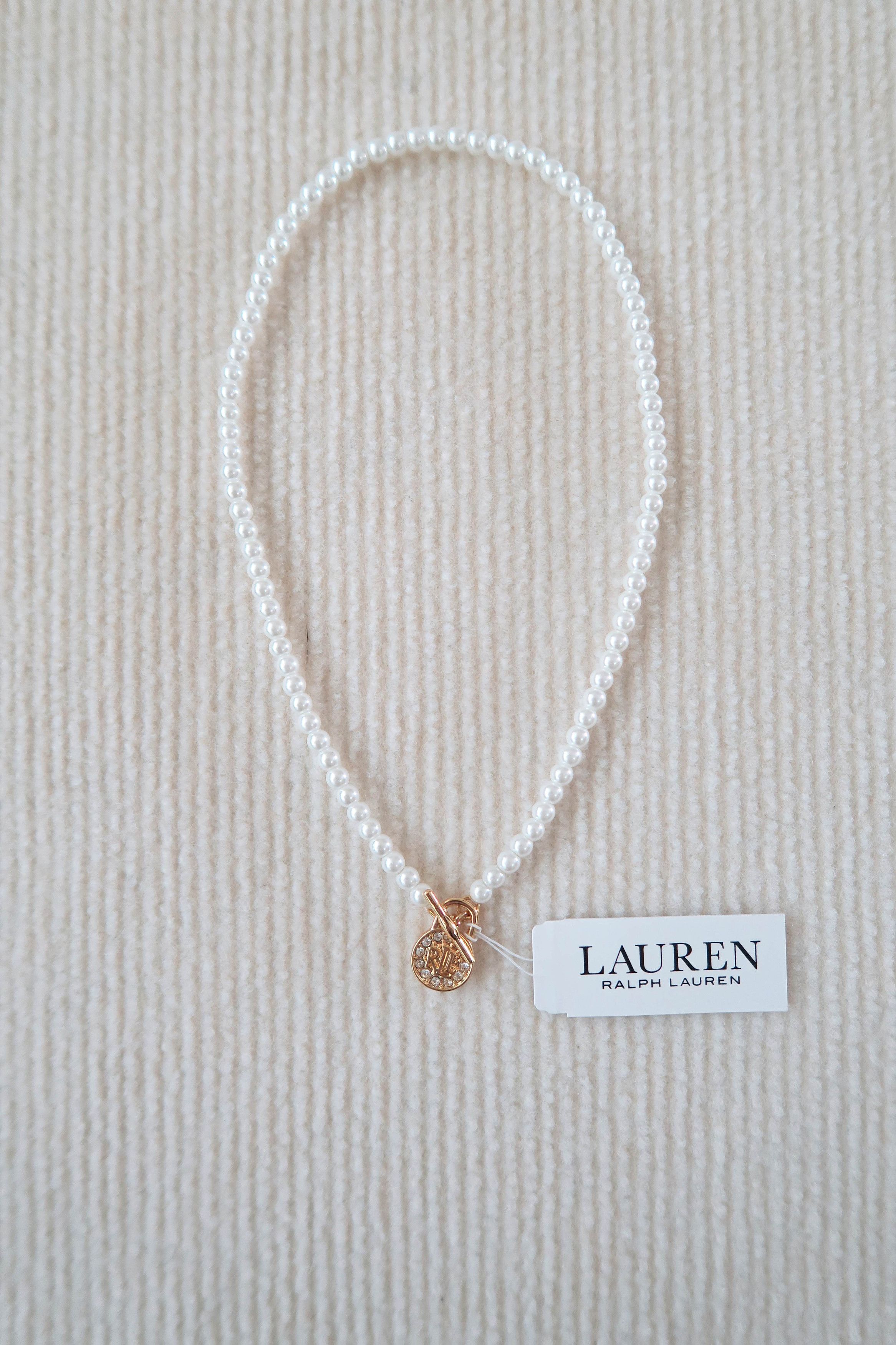 Ralph Lauren Ralph Lauren Pearl RL Logo Diamond Pendant Necklace Size ONE SIZE - 3 Thumbnail