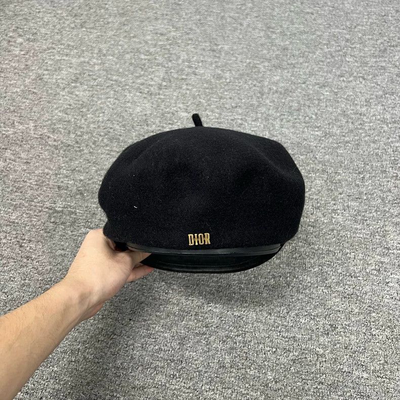 Dior dior wool leather beret hat for fall-2507