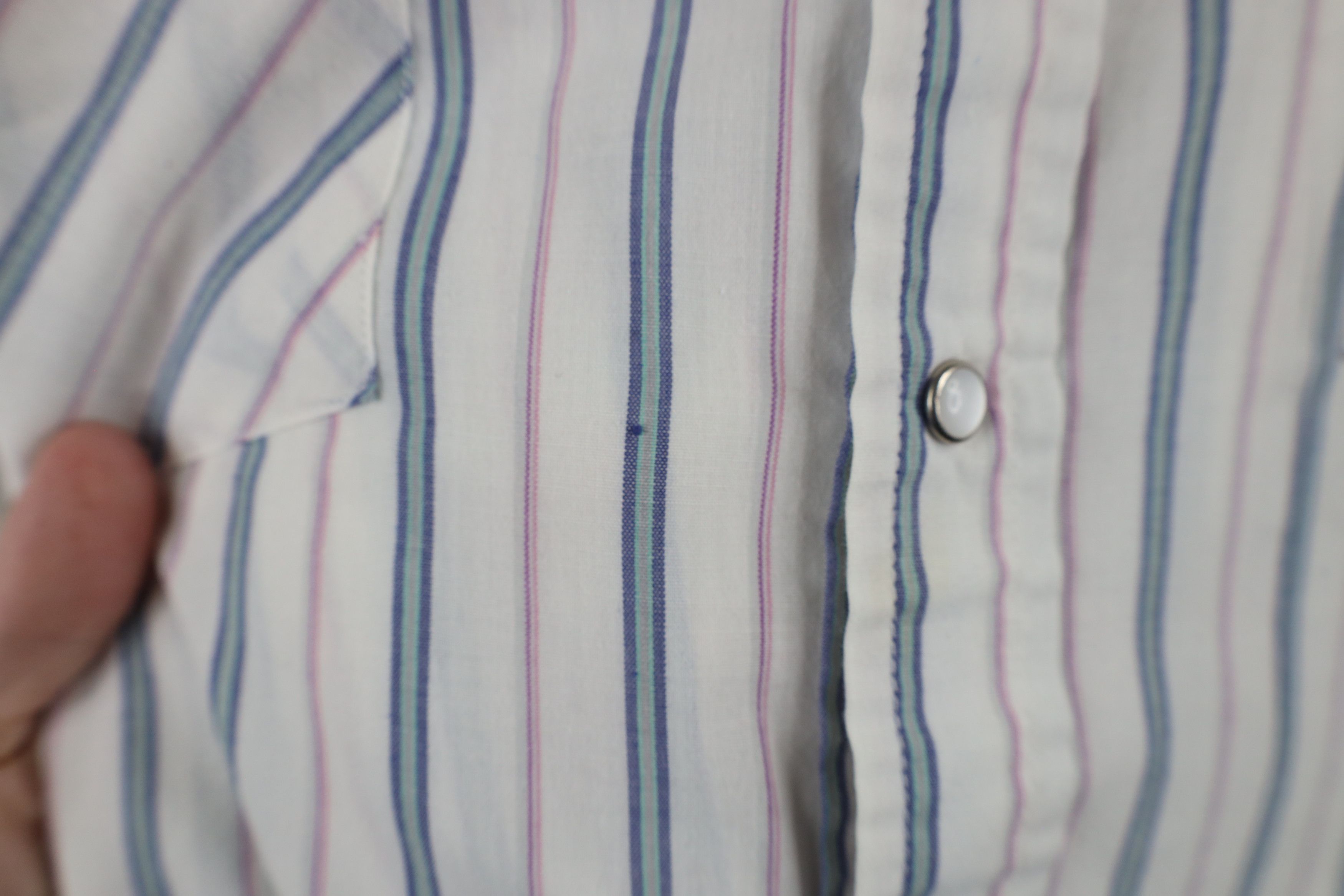 Vintage Vintage 70s 80s Rockabilly Cowboy Striped Snap Button Shirt Size US L / EU 52-54 / 3 - 4 Thumbnail