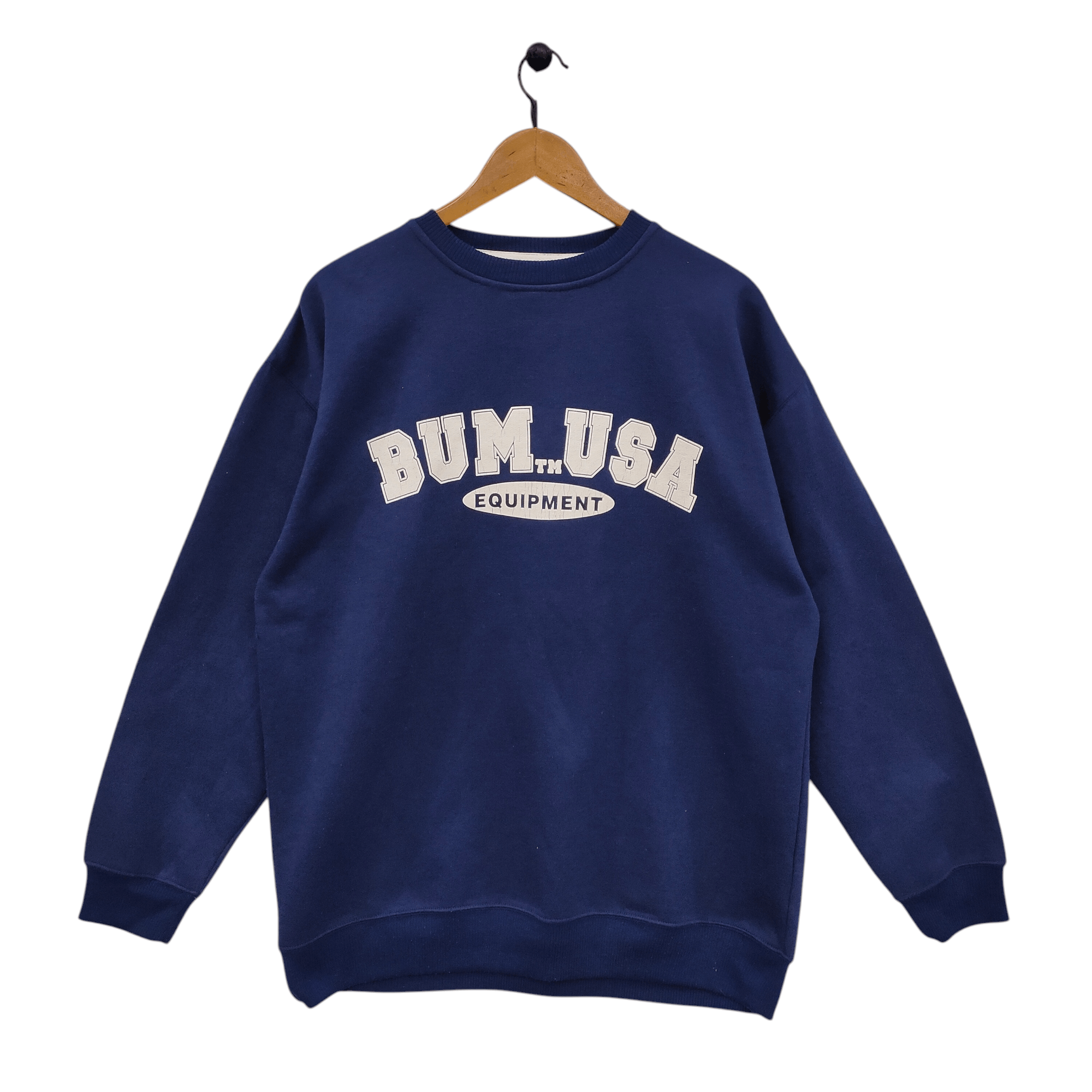 Vintage BUM Equipment Crewneck Sweatshirt Navy Blue
