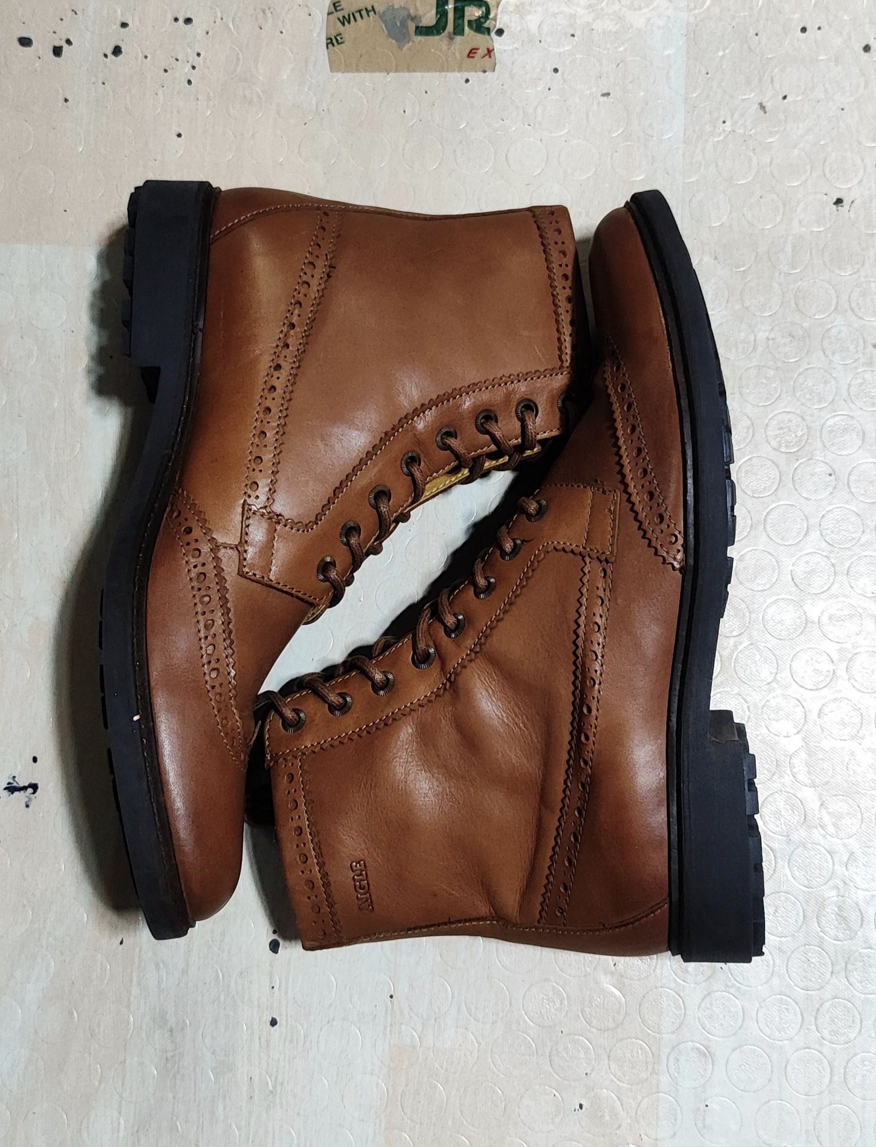 Aigle AIGLE Men’s Wingtip Oxfords Brown Leather Boots Size US 10 / EU 43 - 7 Thumbnail