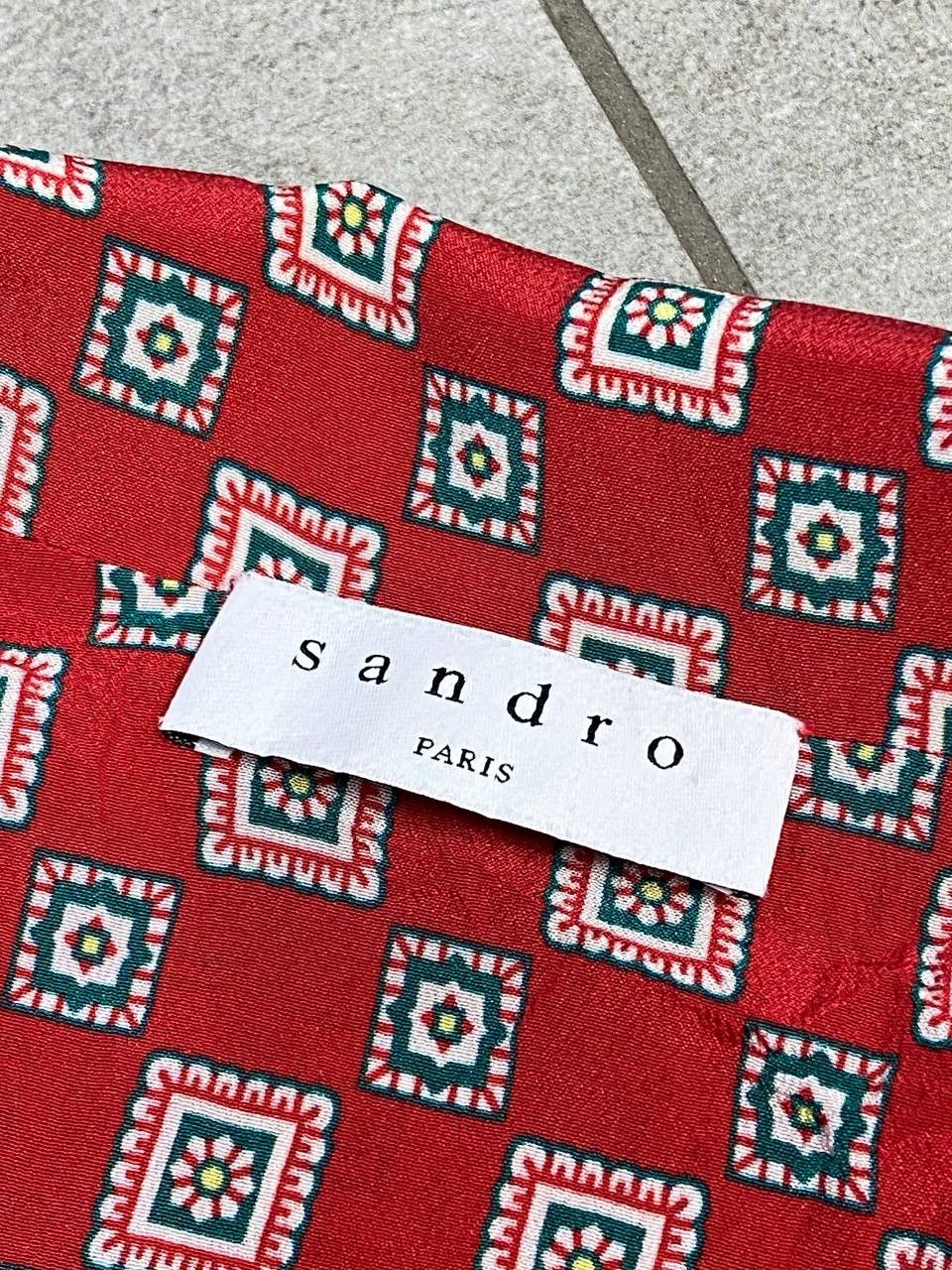 Sandro Sandro Violet Geometric Print Silk Midi Dress Size S / US 4 / IT 40 - 11 Thumbnail