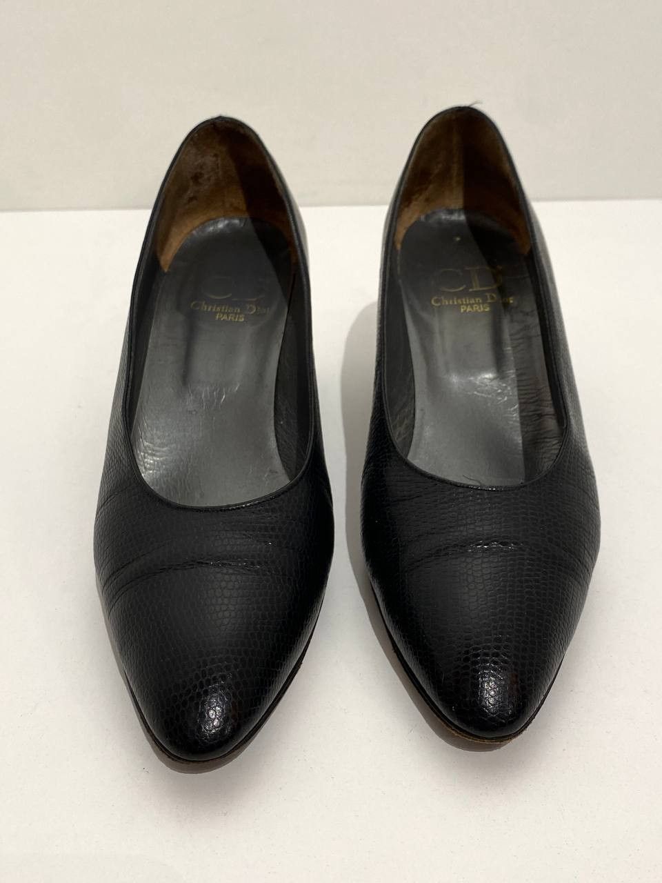 Dior Dior CD Leather Snake Printed Toe Black Heels Pumps Size US 9 / IT 39 - 6 Thumbnail
