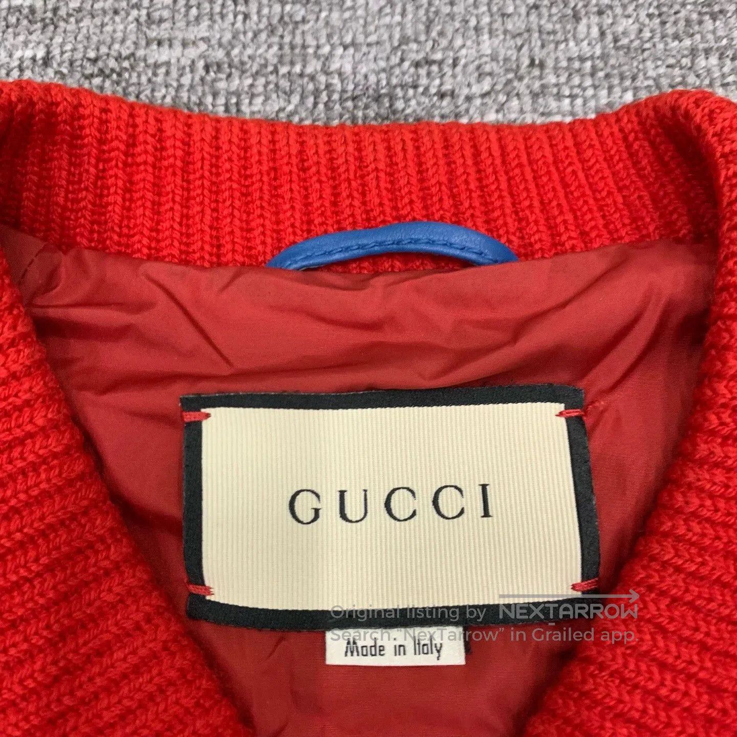 Gucci blue leather logo bomber jacket from gucci. Size US L / EU 52-54 / 3 - 6 Thumbnail