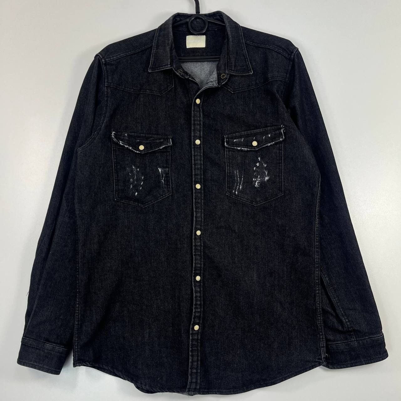 Diesel Diesel Black Denim Shirt Button Up Western Style Mens Size L Size US L / EU 52-54 / 3 - 1 Thumbnail