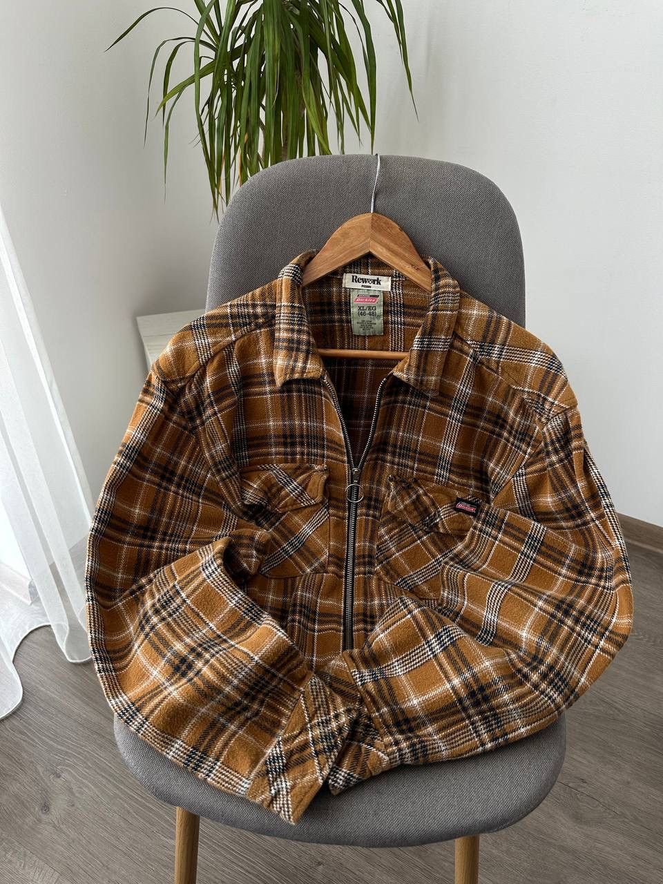 Dickies × Vintage Vintage Dickies Brown Pocket Zip Hoodie Size US L / EU 52-54 / 3 - 9 Thumbnail