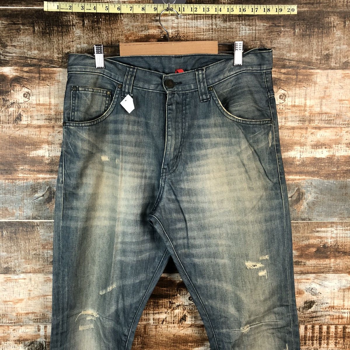 Uniqlo DL Uniqlo Jeans Dark Blue Distressed Denim Pants #C159 Size US 32 / EU 48 - 4 Thumbnail