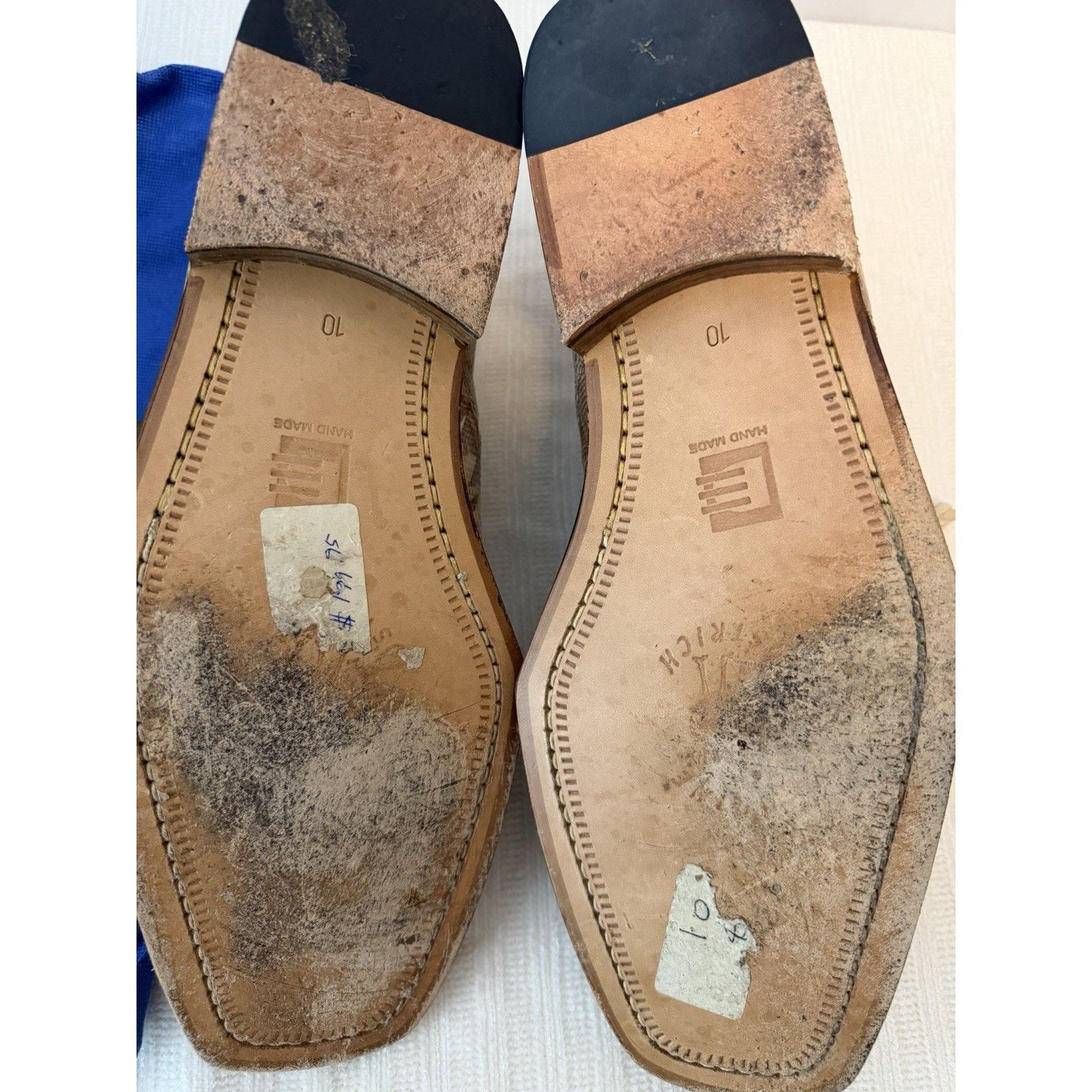 David Eden David Eden SPLASH Ostrich Leg Lizard Dress Shoes Tan Exotic Size US 10 / EU 43 - 9 Thumbnail