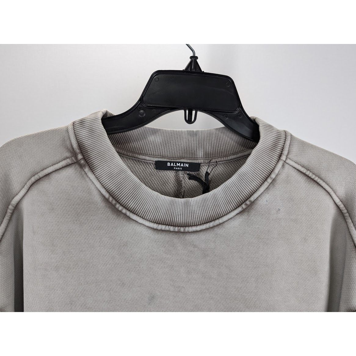Balmain o1rshd1 Q:2 / Washed Sweatshirt in Grey Size US S / EU 44-46 / 1 - 4 Thumbnail