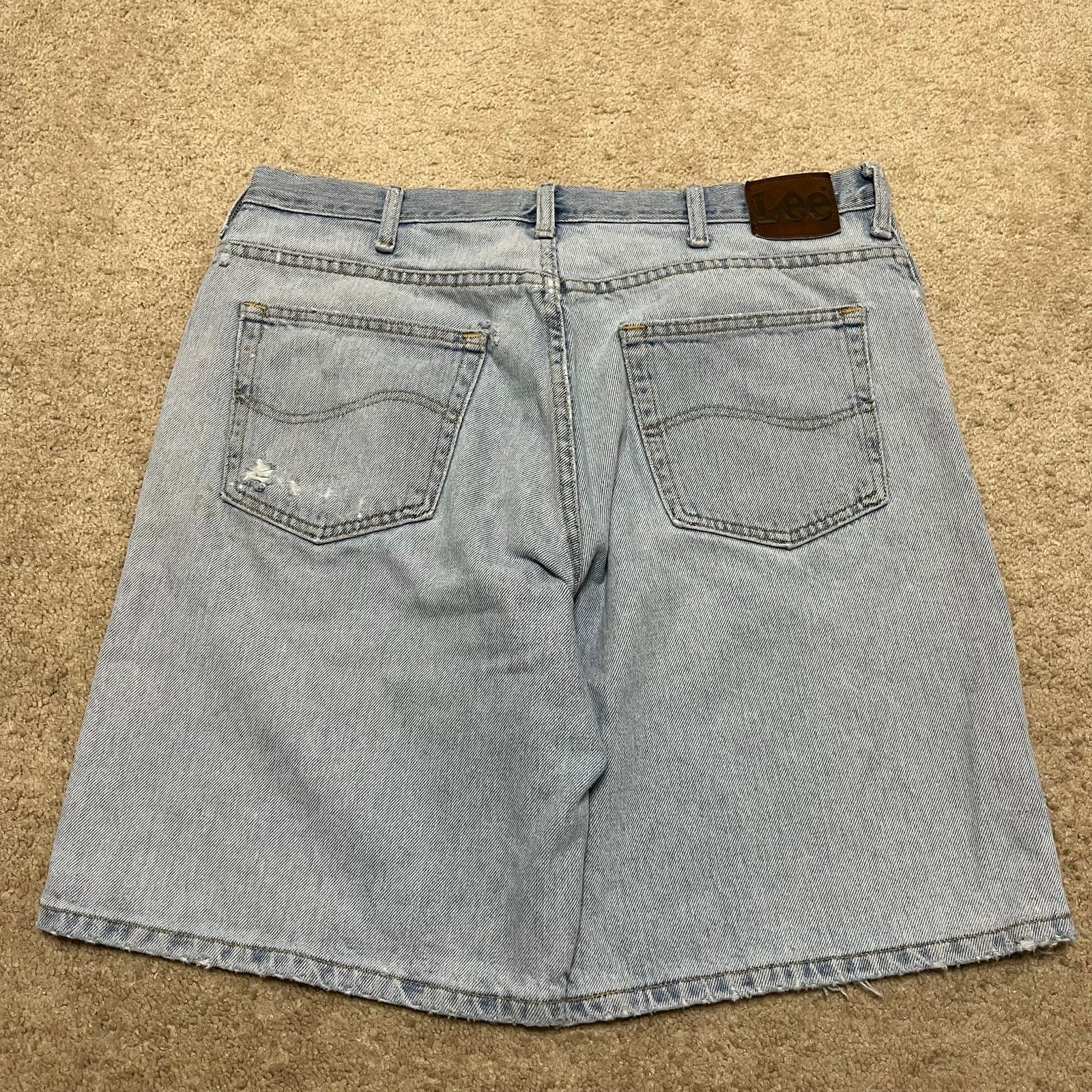 Lee Lee Y2K Light Washed Baggy Distressed Jorts 36W Size US 36 / EU 52 - 2 Thumbnail