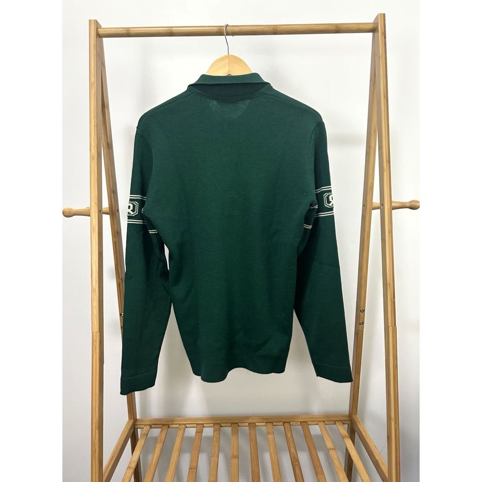 Vintage VTG Demetre Wool Polo Green Sweater XL Pullover Mens Knit Virgin Wool Size XL Size US XL / EU 56 / 4 - 2 Thumbnail