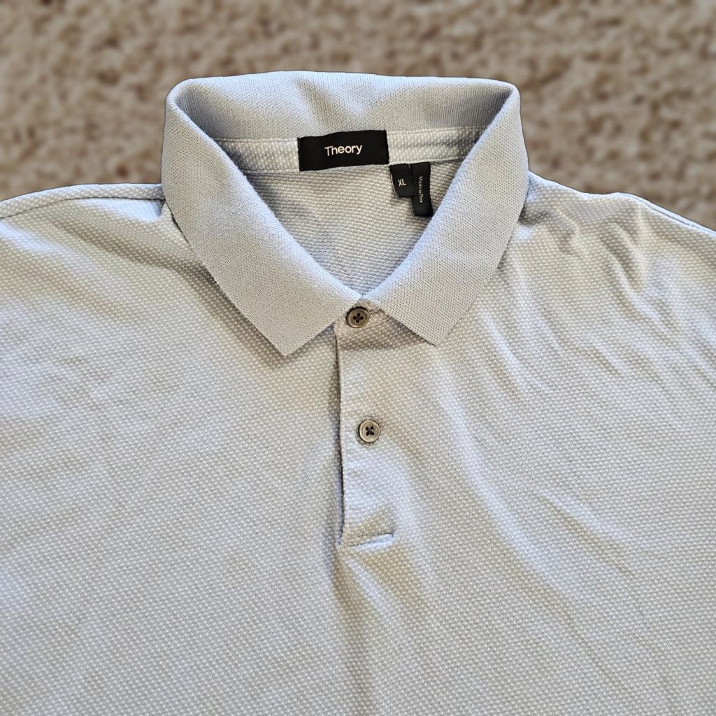 Theory Theory Polo Shirt Mens XL Blue Short Sleeve Casual Golf Polo Size US XL / EU 56 / 4 - 1 Thumbnail