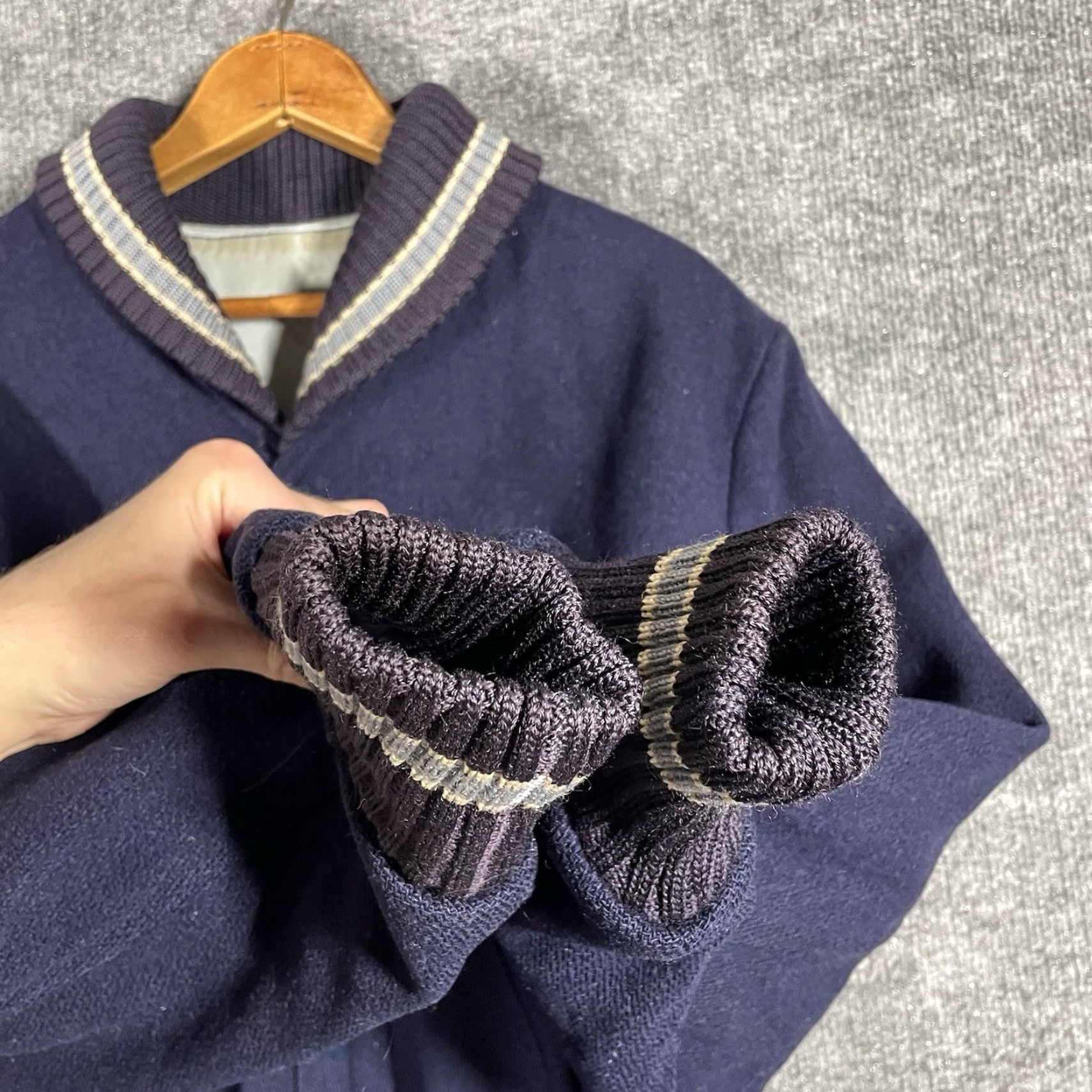 Vintage VINTAGE Albion Knitting Mills Stadium Jacket Mens Size S Wool 50s Blue Rockabilly Decade 1950s Varsity Letterman Size US S / EU 44-46 / 1 - 7 Thumbnail