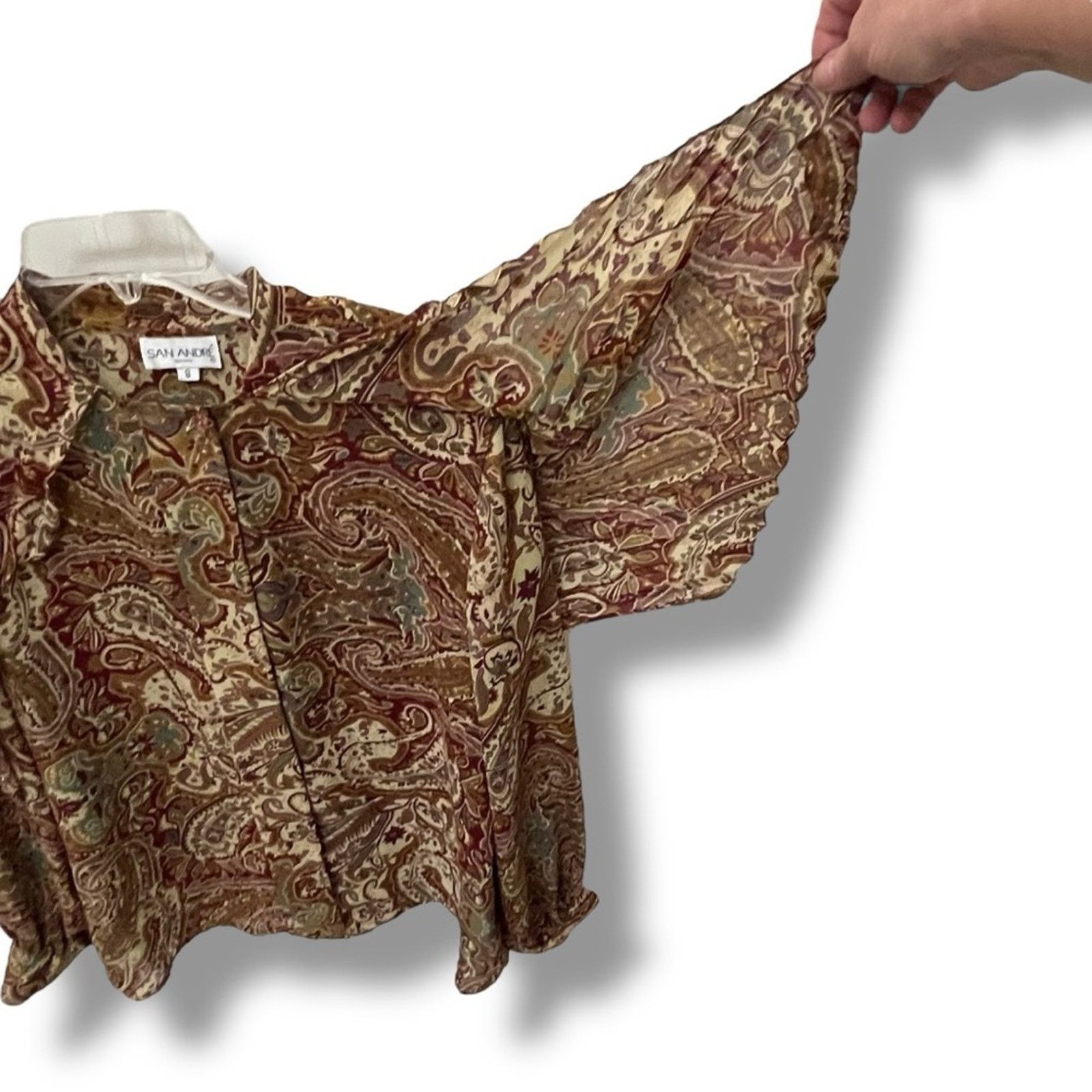 Vintage San André Vintage 90s paisley button up blouse attached cape Size M / US 6-8 / IT 42-44 - 6 Thumbnail