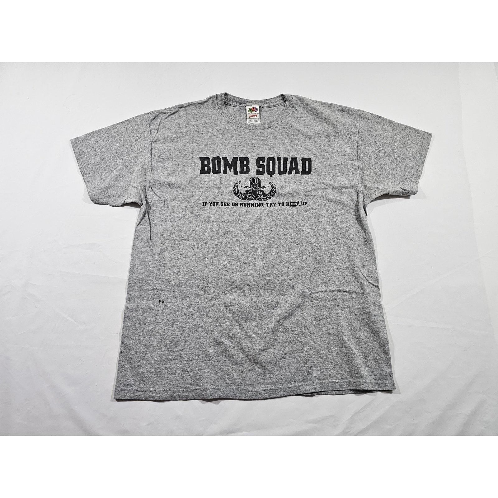 Fruit Of The Loom Bomb Squad If you See Us Running Try to Keep Up Shirt Sz XL Size US XL / EU 56 / 4 - 1 Thumbnail