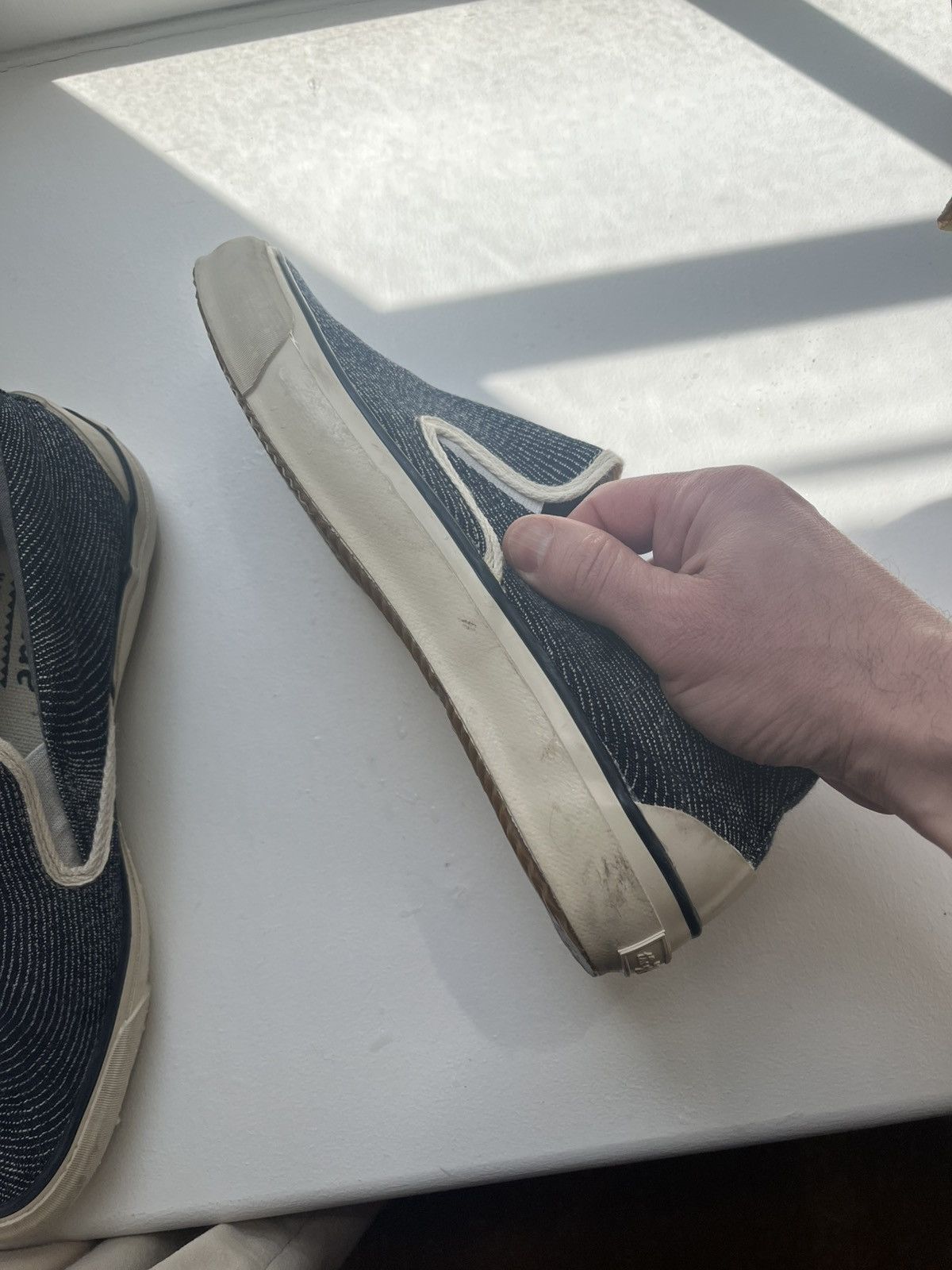 The Hill-Side The Hill-side slip on "fingerprint" indigo, made in Japan Size US 9.5 / EU 42-43 - 8 Thumbnail