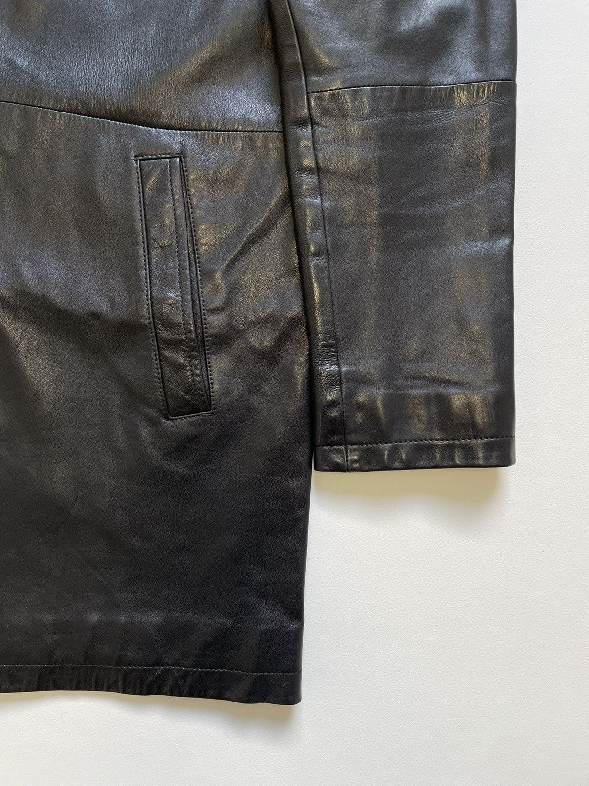 Prada A/W 06 Black Leather Overcoat Size US M / EU 48-50 / 2 - 10 Thumbnail