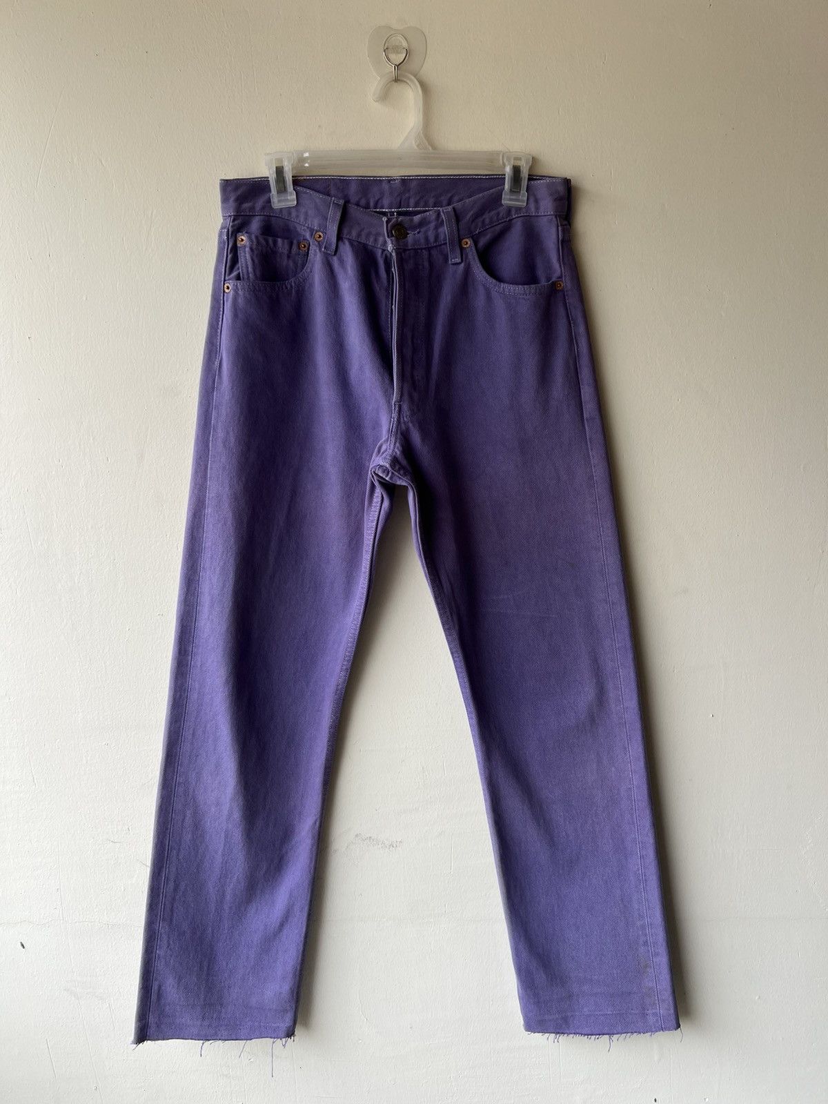 Levi's Vintage 1999 Levi’s 501 Faded Stains Purple Denim Jeans Size US 30 / EU 46 - 2 Thumbnail