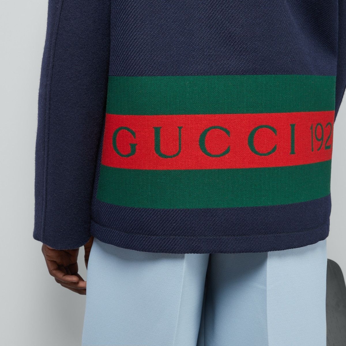 Gucci o1mt1gz0425 Wool Jacket With Web in Dark Blue Size US XL / EU 56 / 4 - 3 Thumbnail