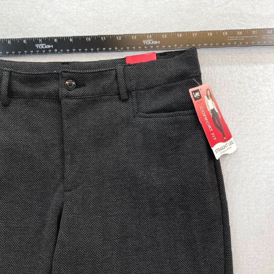 Lee Lee Comfort Fit Pants Women's 16 Short Gray Knit Stretch Fabric Straight Leg NWT Size 38" / US 16 / IT 52 - 6 Thumbnail
