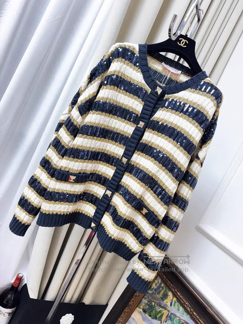Valentino Valentino Blue spelled yellow and white sequin embroidered Size M / US 6-8 / IT 42-44 - 1 Thumbnail
