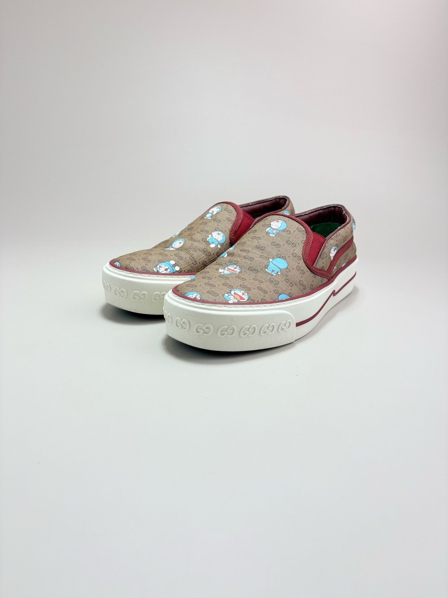 Gucci Gucci Brown GG Doraemon Slip-On Sneakers Size US 5.5 / IT 35.5 - 1 Thumbnail