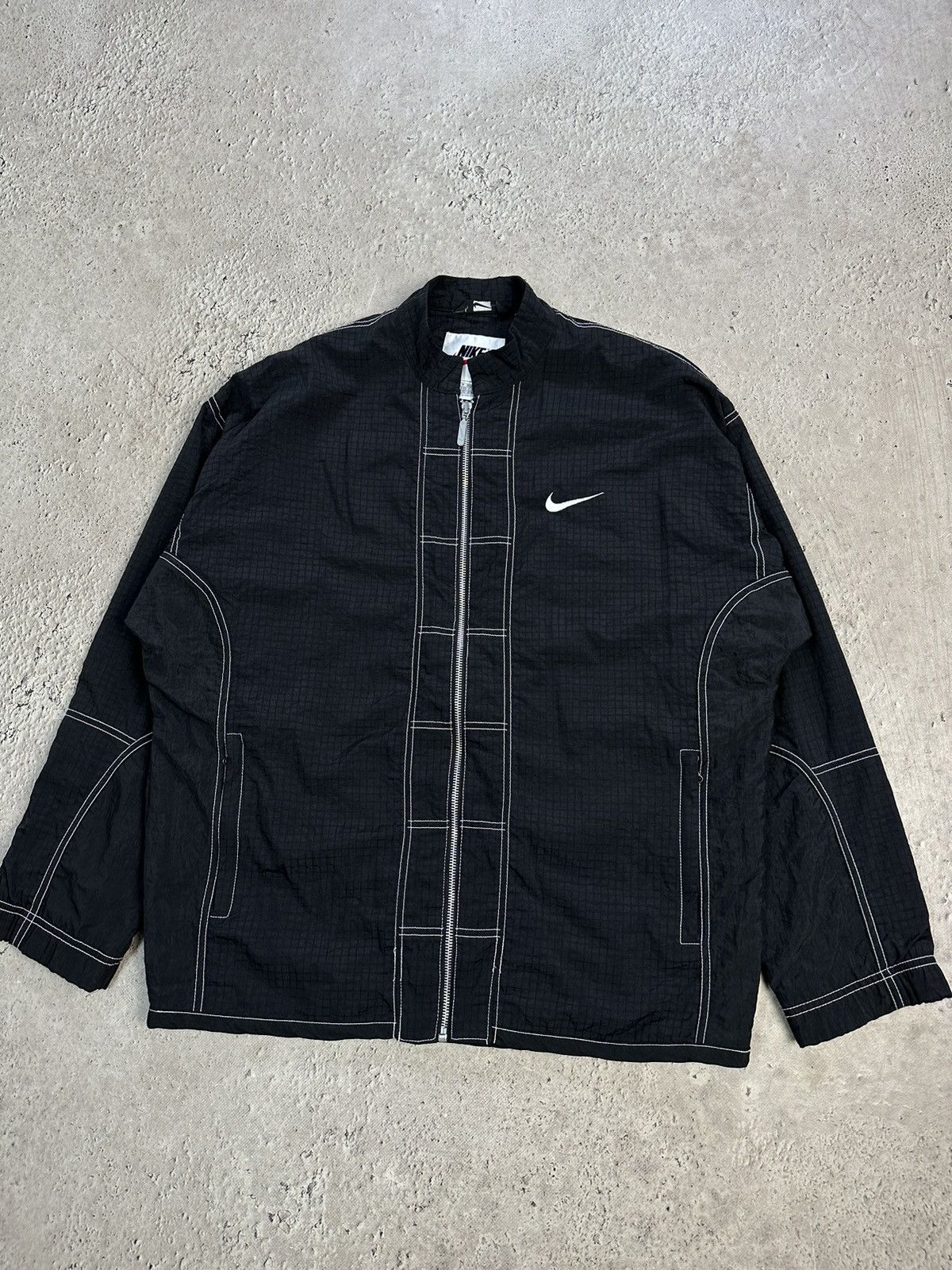 Nike × Vintage Vintage Nike Y2K Nylon Jacket Drill Embroidered Big Logo Size US M / EU 48-50 / 2 - 11 Thumbnail