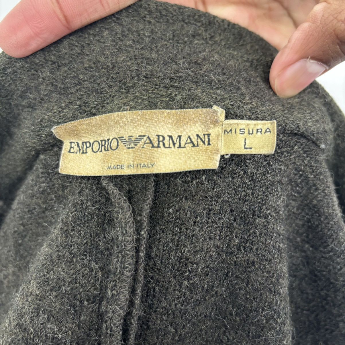 Emporio Armani Asymmetric Zip Wool Jacket Size US L / EU 52-54 / 3 - 6 Thumbnail