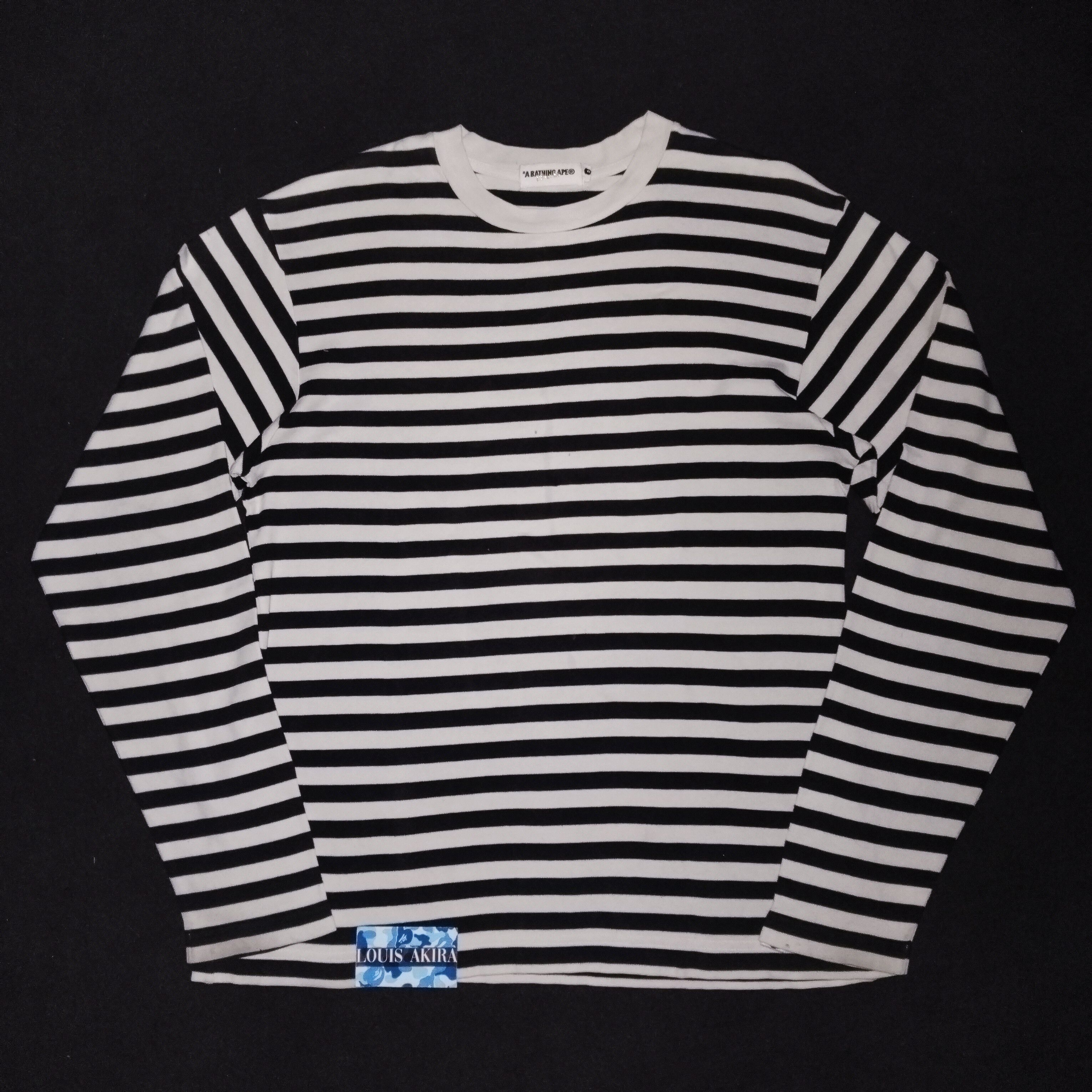 Bape 2008 Bape Stripe Long Sleeve Distressed Tee Size US M / EU 48-50 / 2 - 1 Thumbnail