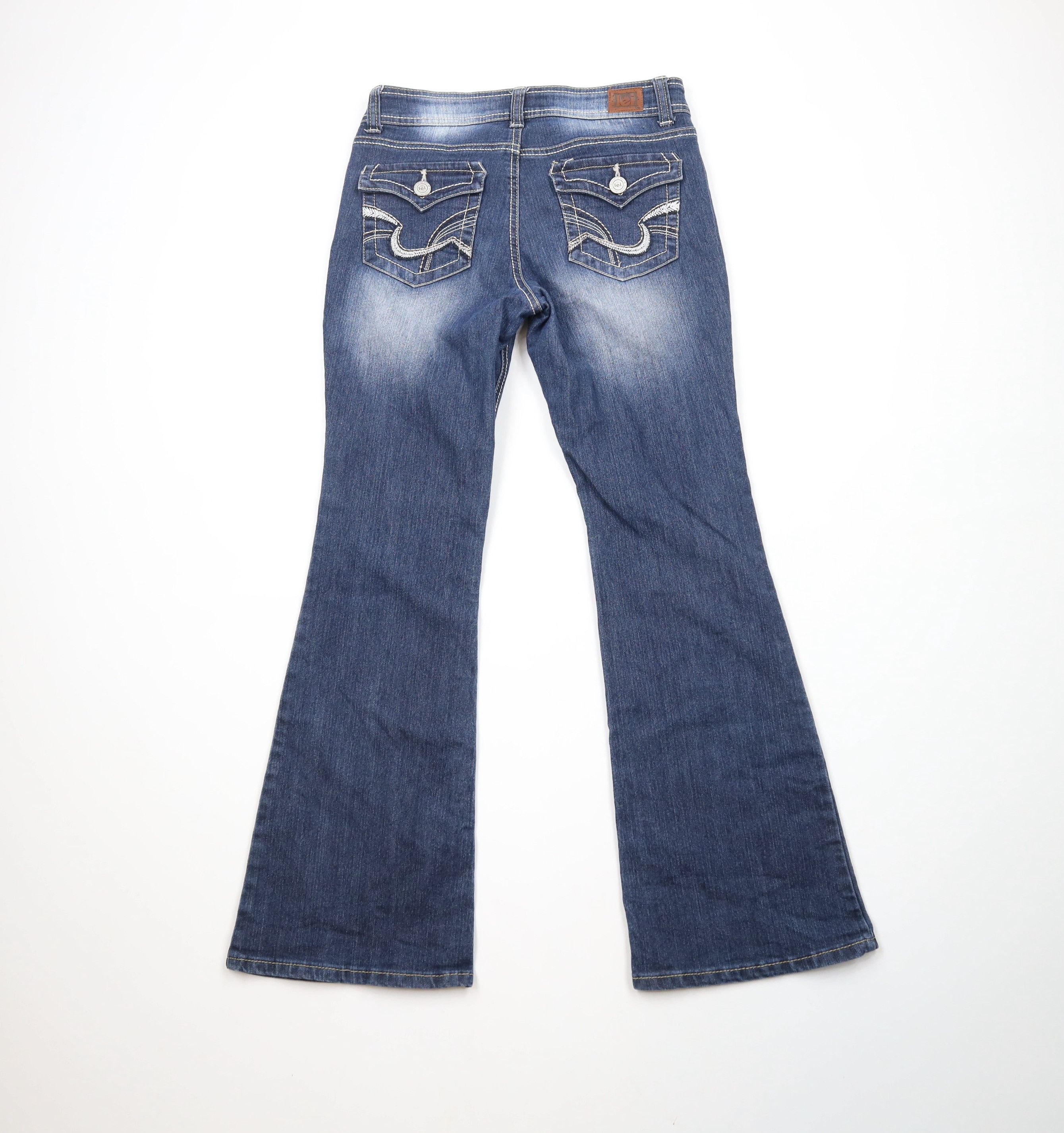 Vintage Vintage 90s Y2K LEI Hipster Flared Wide Leg Denim Jeans Size 27" / US 4 / IT 40 - 7 Thumbnail